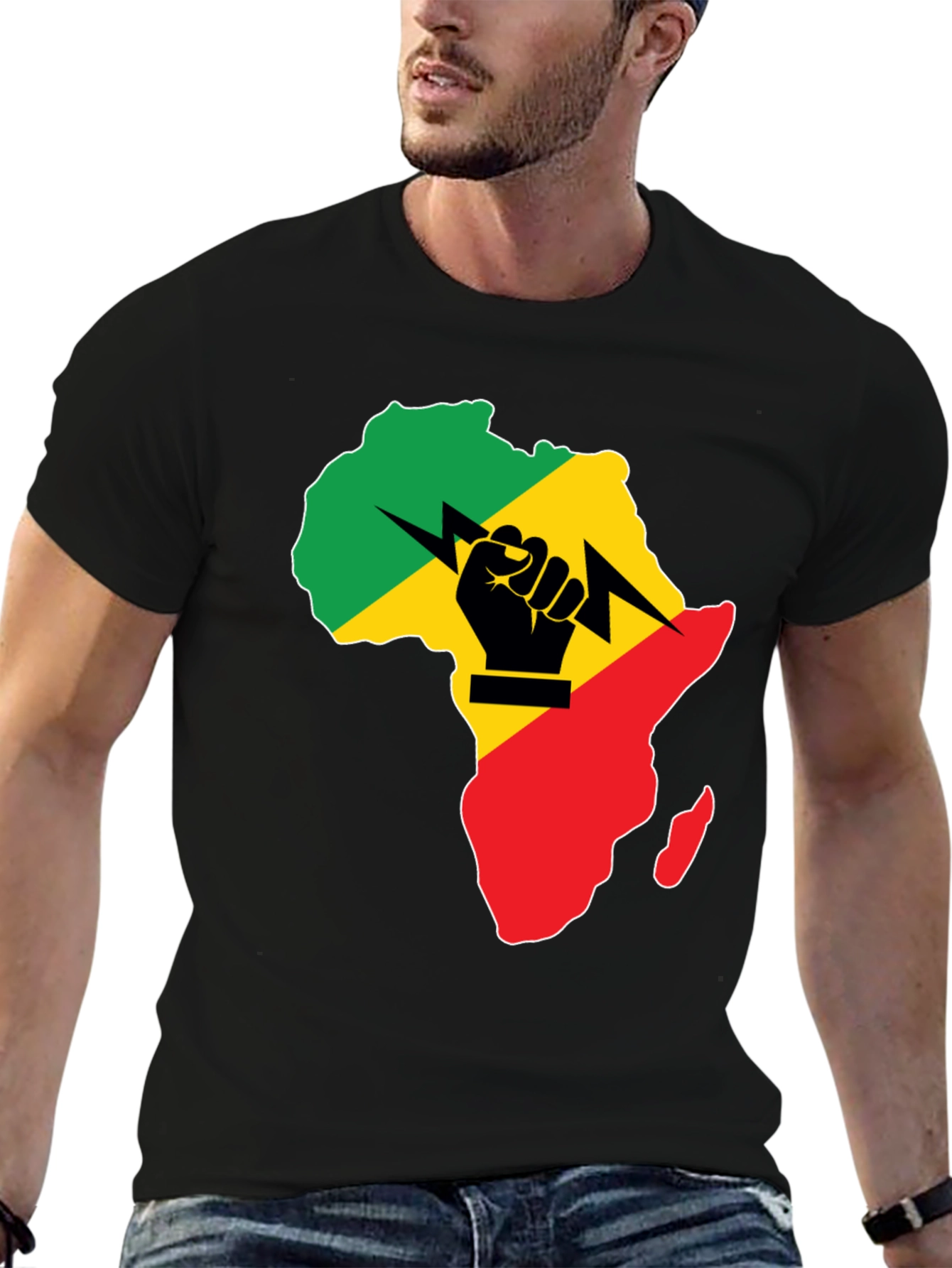 Africa Fist Power T-Shirt - Black Pride