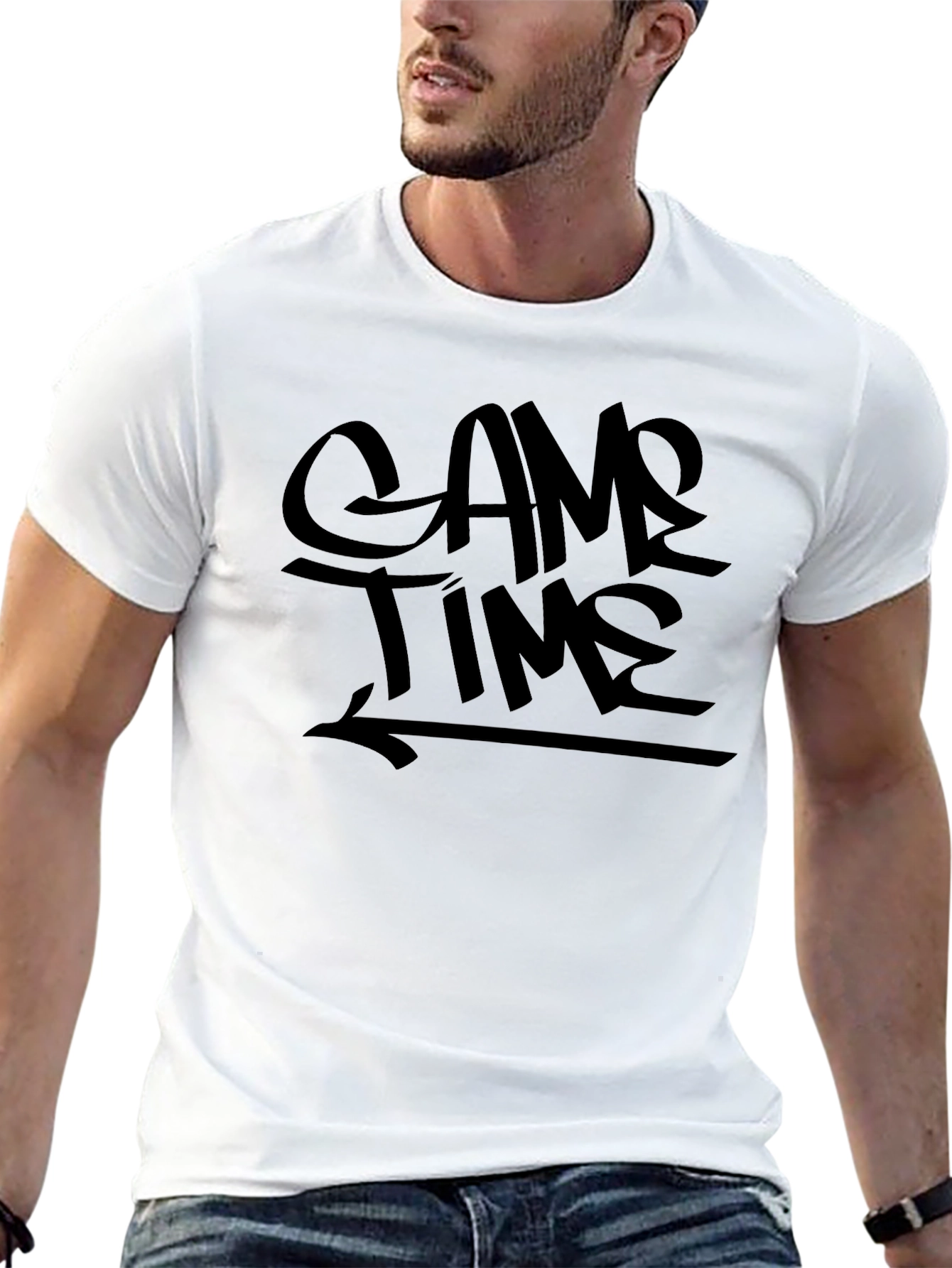 Game Time Black Graphic T-Shirt