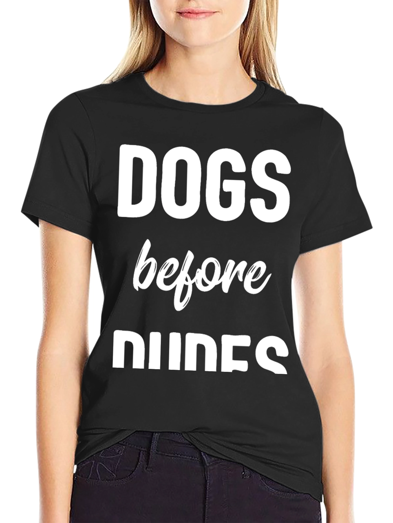 Dogs Before Dudes Graphic Tee - Black