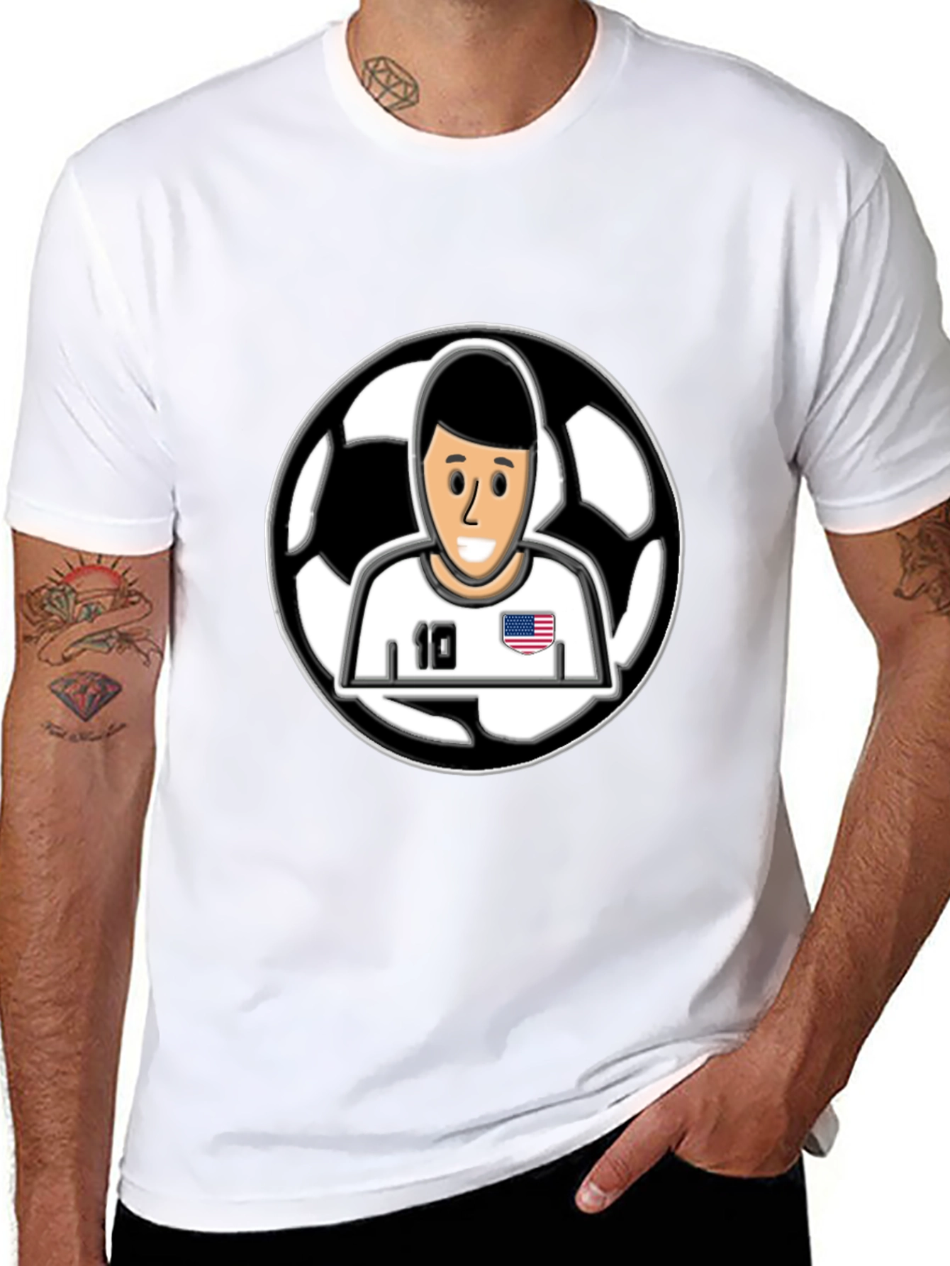 Soccer Star Graphic T-Shirt - Black