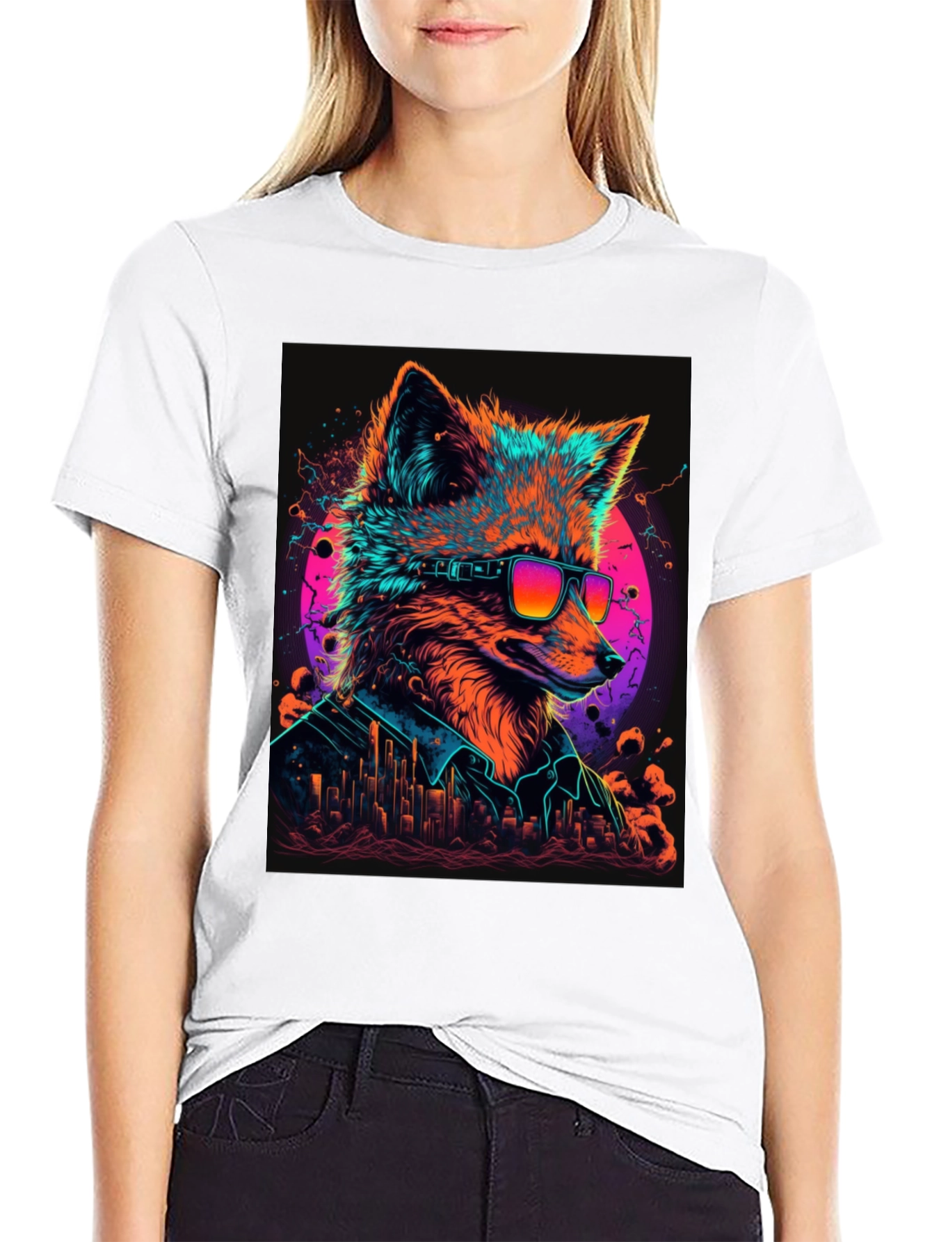 Cool Fox Graphic T-Shirt - Mens Black Tee