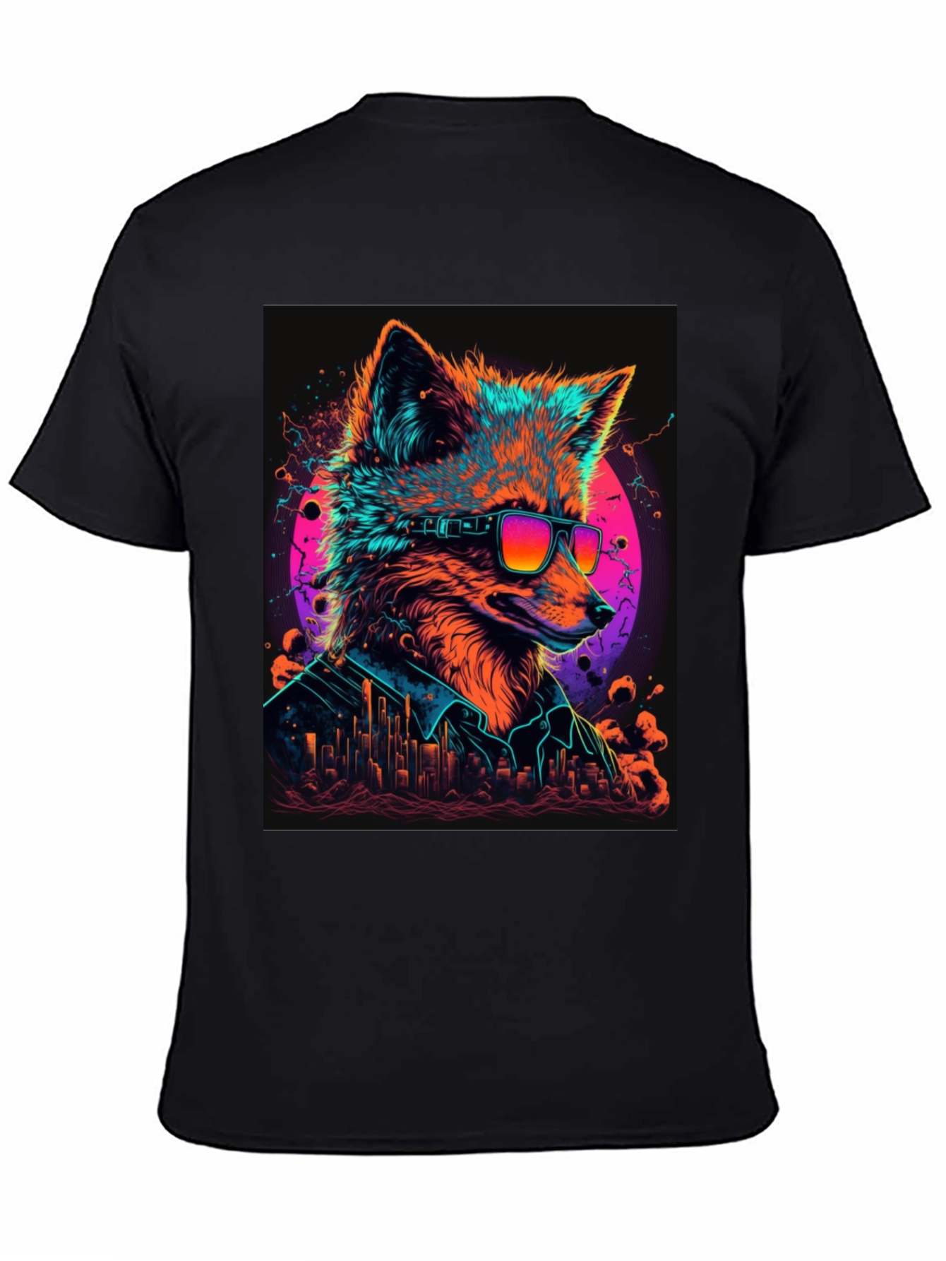 Cool Fox Graphic T-Shirt - Mens Black Tee