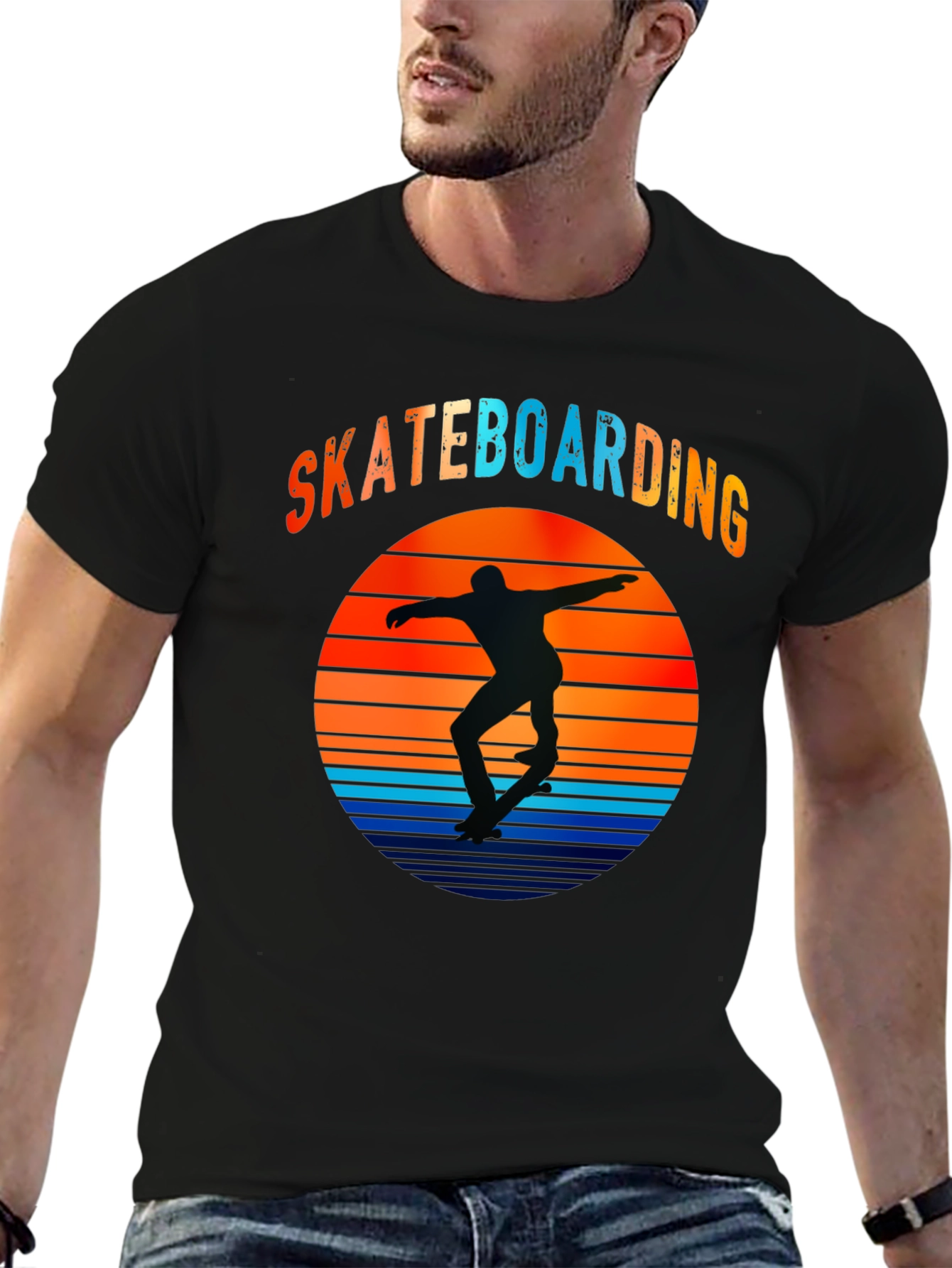 Skateboarding Sunset Graphic T-Shirt