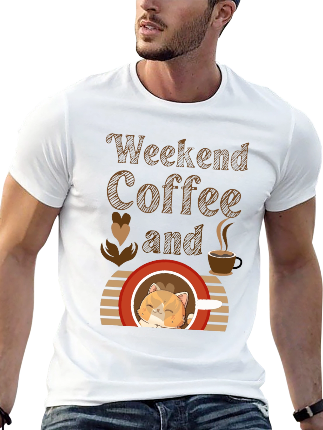 Weekend Coffee and Cat T-Shirt