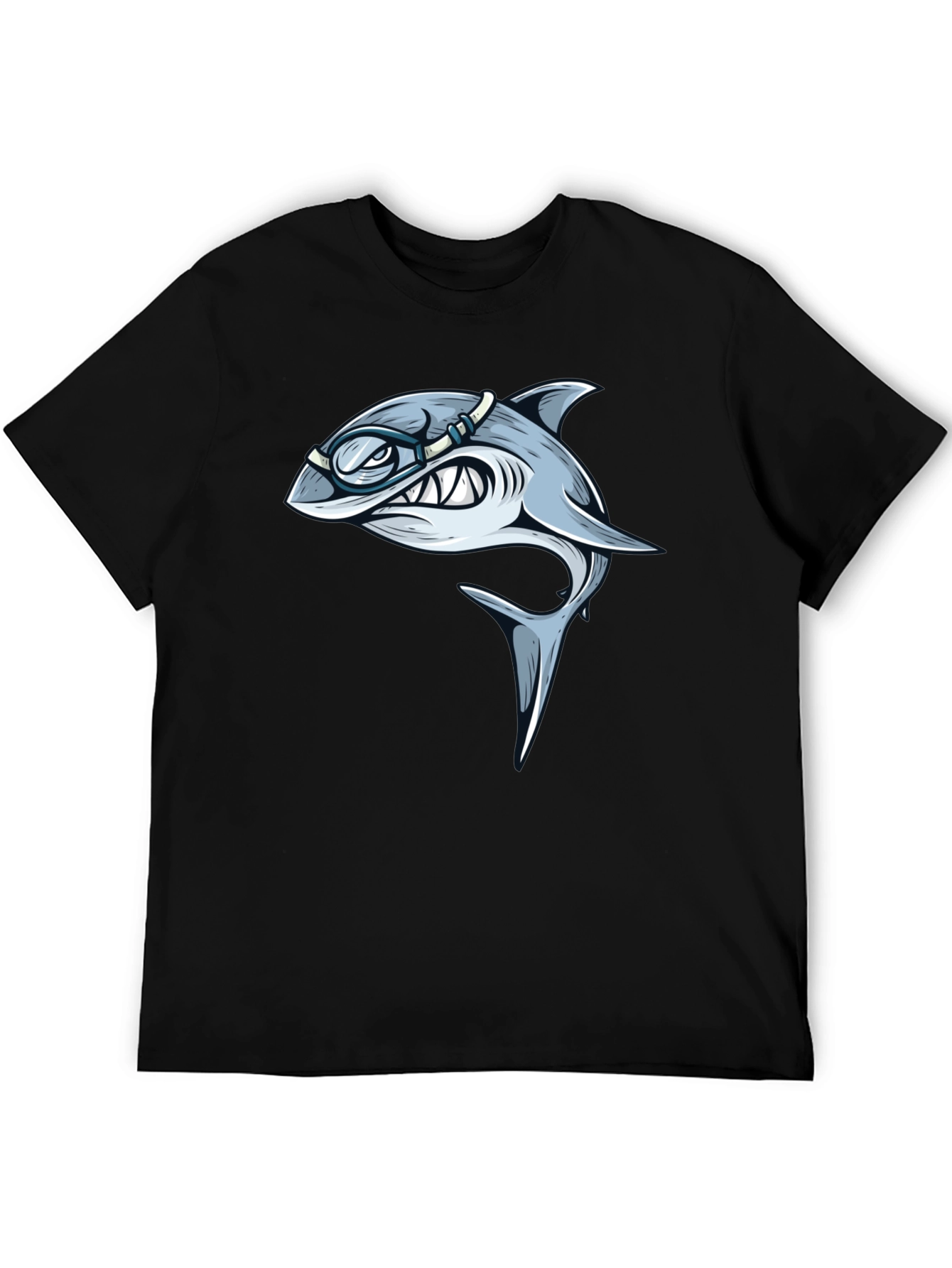 Shark with Goggles Graphic T-Shirt - Black