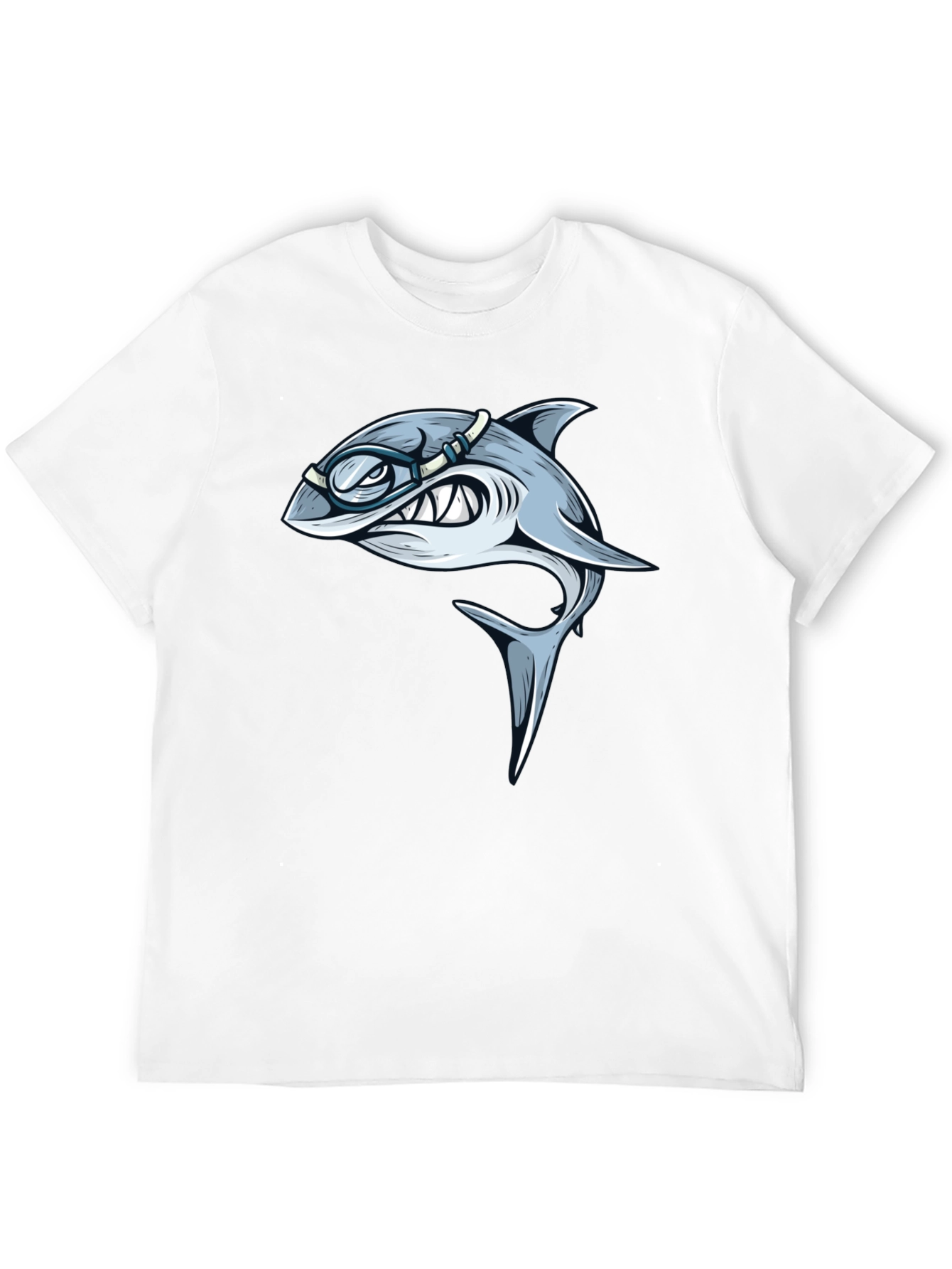 Shark with Goggles Graphic T-Shirt - Black