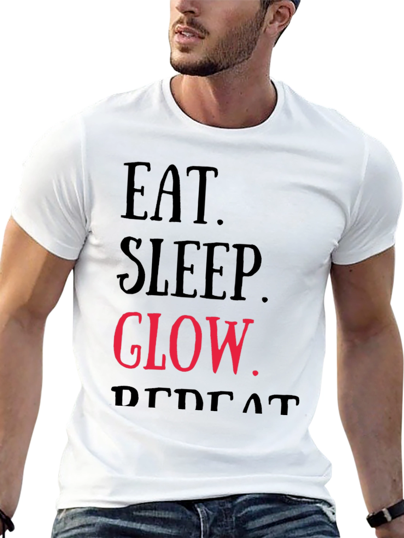 Eat Sleep Glow Repeat Graphic T-Shirt