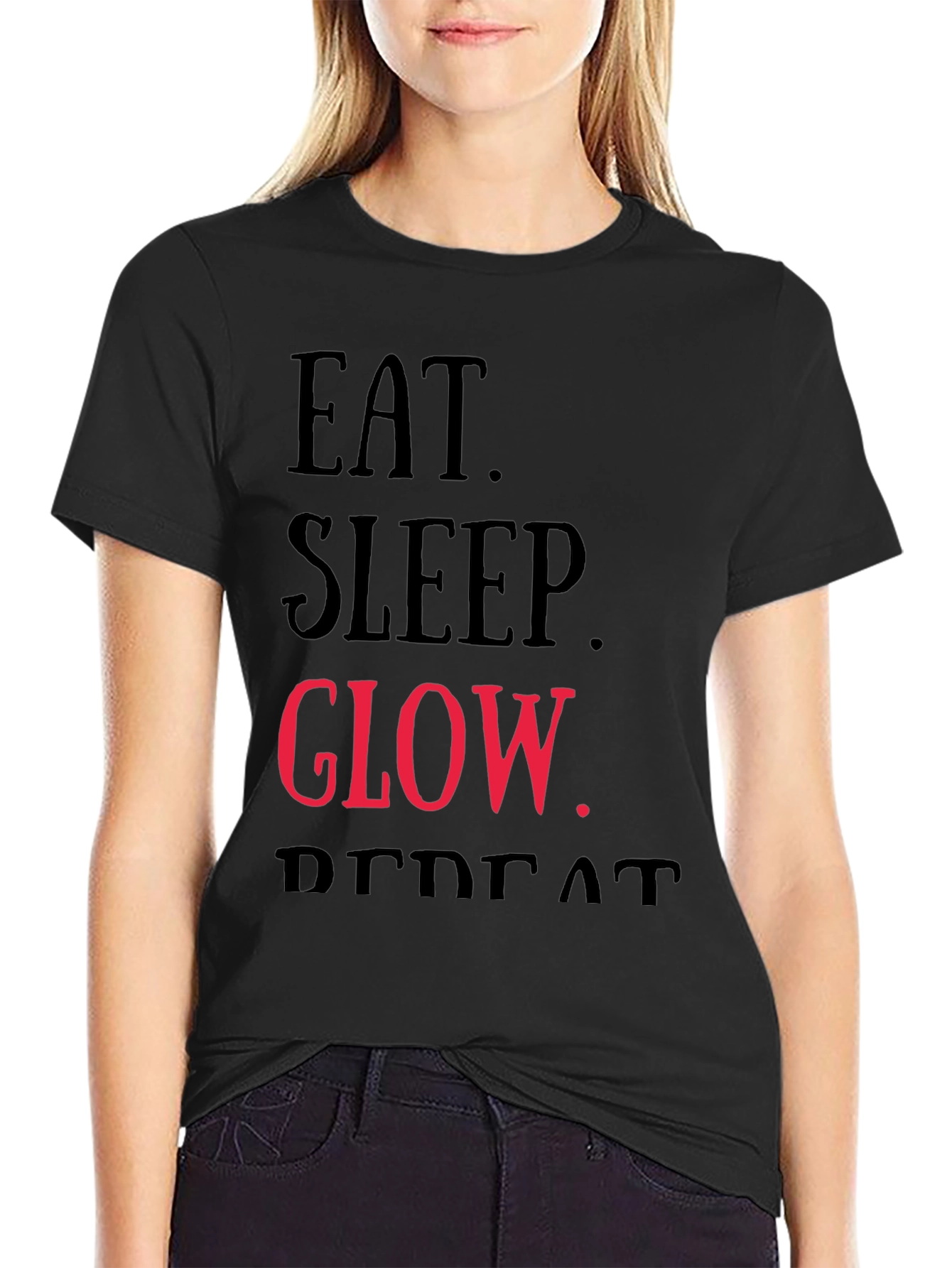 Eat Sleep Glow Repeat Graphic T-Shirt