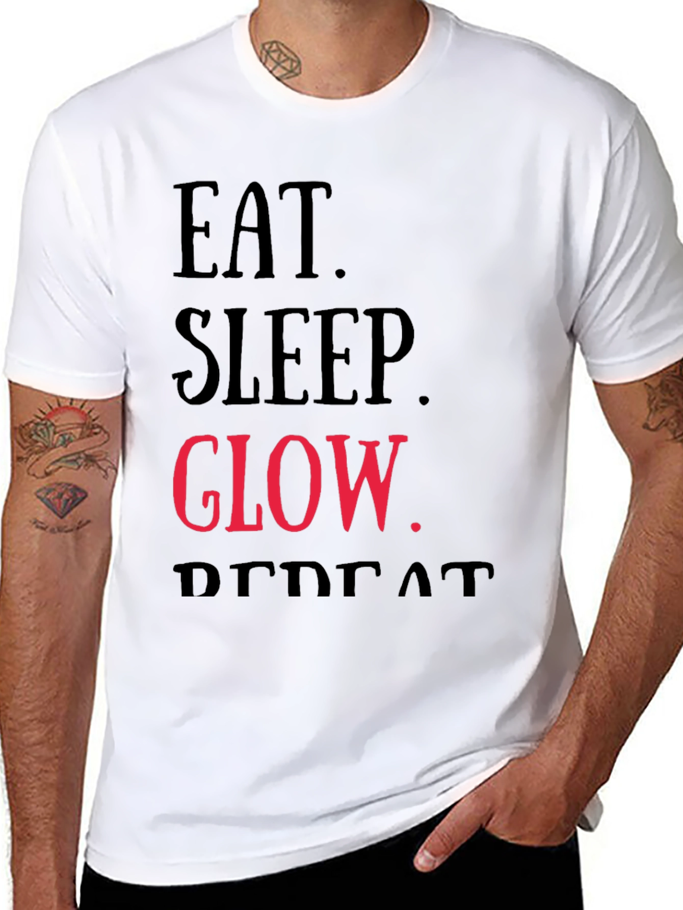 Eat Sleep Glow Repeat Graphic T-Shirt
