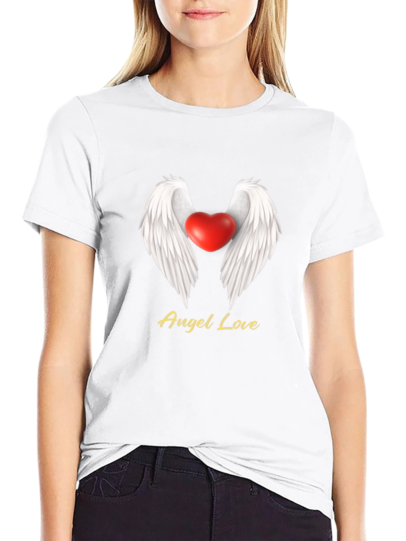 Angel Love Heart Wings Graphic Tee