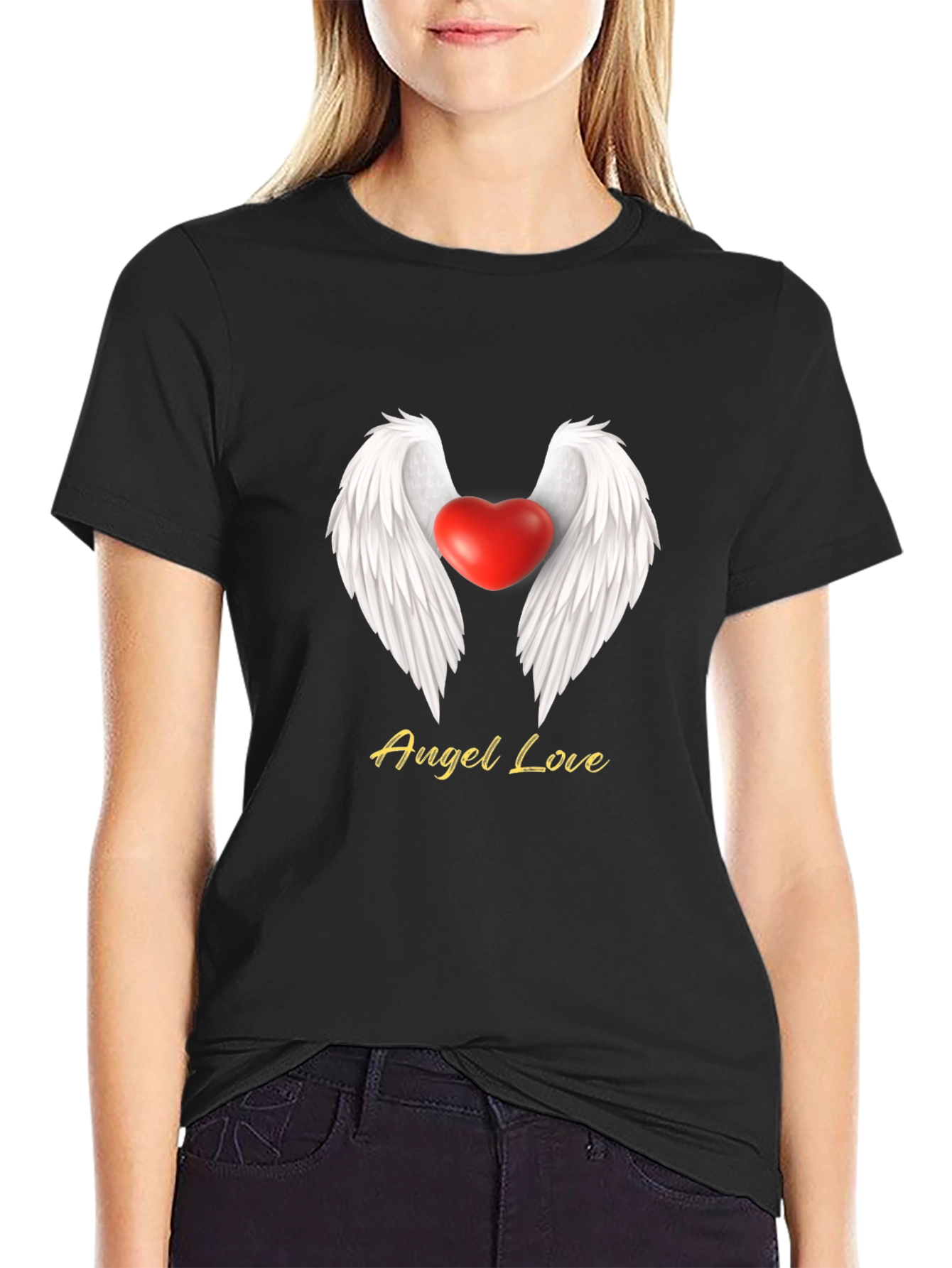 Angel Love Heart Wings Graphic Tee