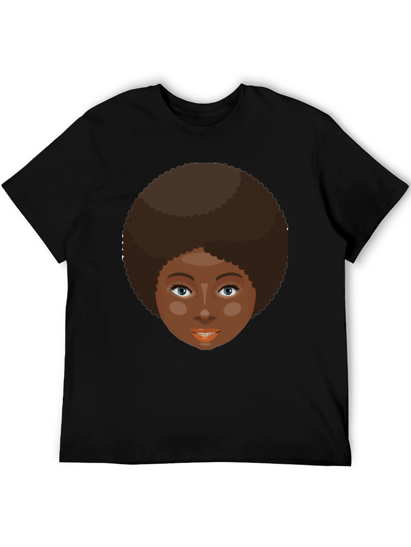 Retro Afro Woman Graphic T-Shirt - Black