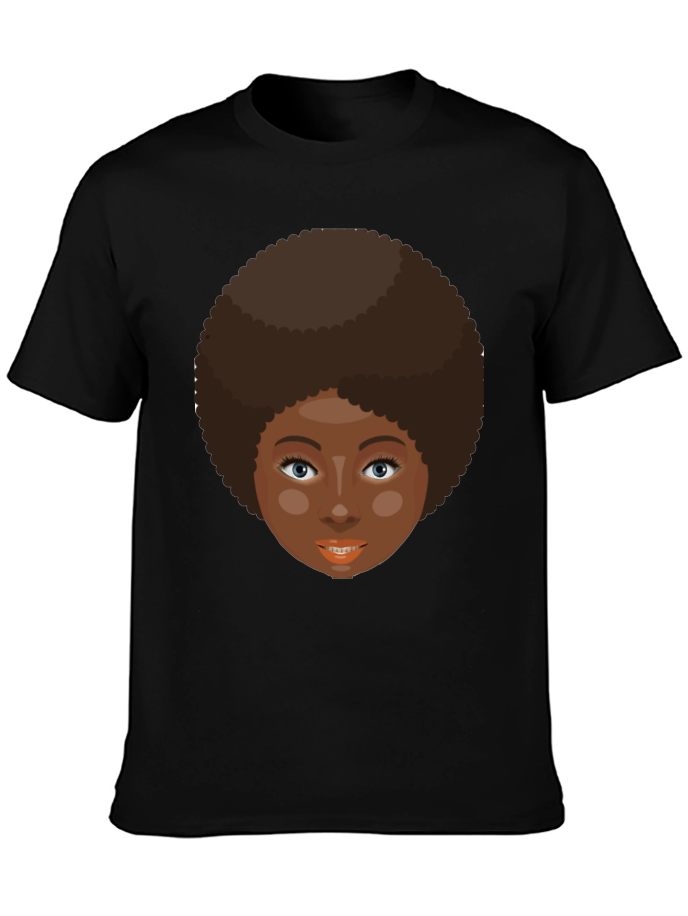 Retro Afro Woman Graphic T-Shirt - Black