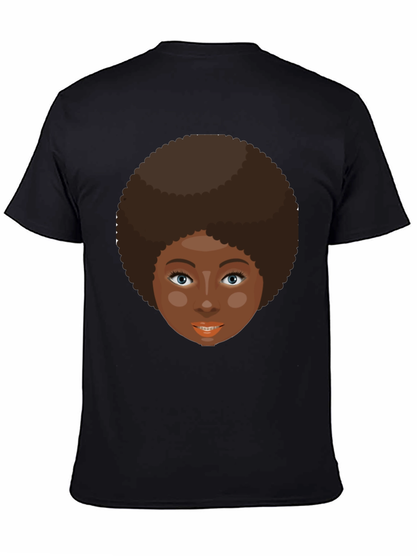 Retro Afro Woman Graphic T-Shirt - Black