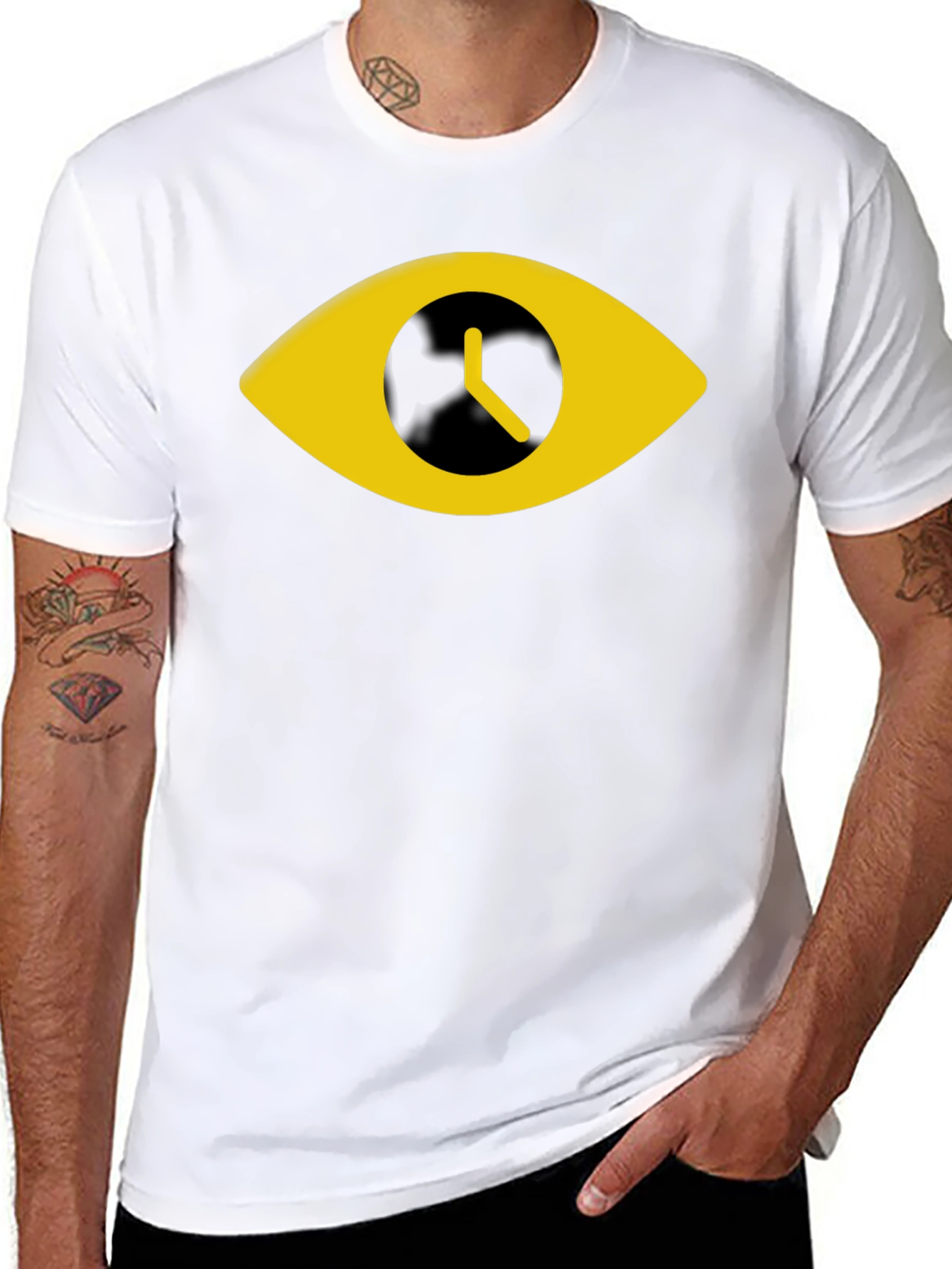 Eye Clock Graphic Black T-Shirt