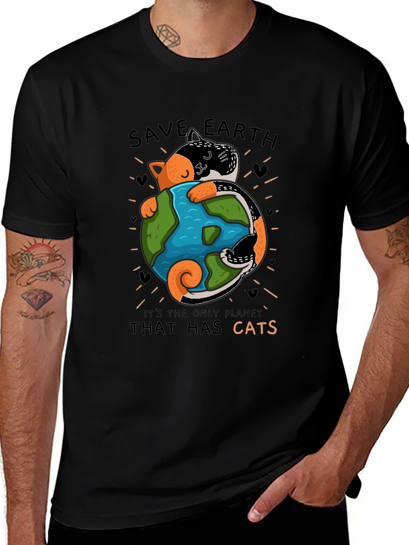 Save Earth Cats T-Shirt - Unique Graphic Tee