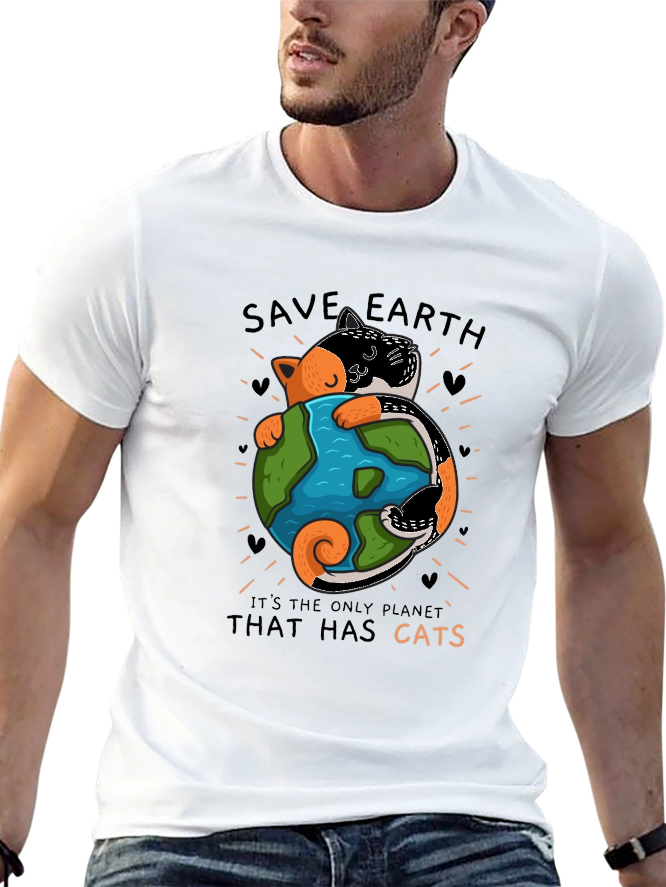 Save Earth Cats T-Shirt - Unique Graphic Tee