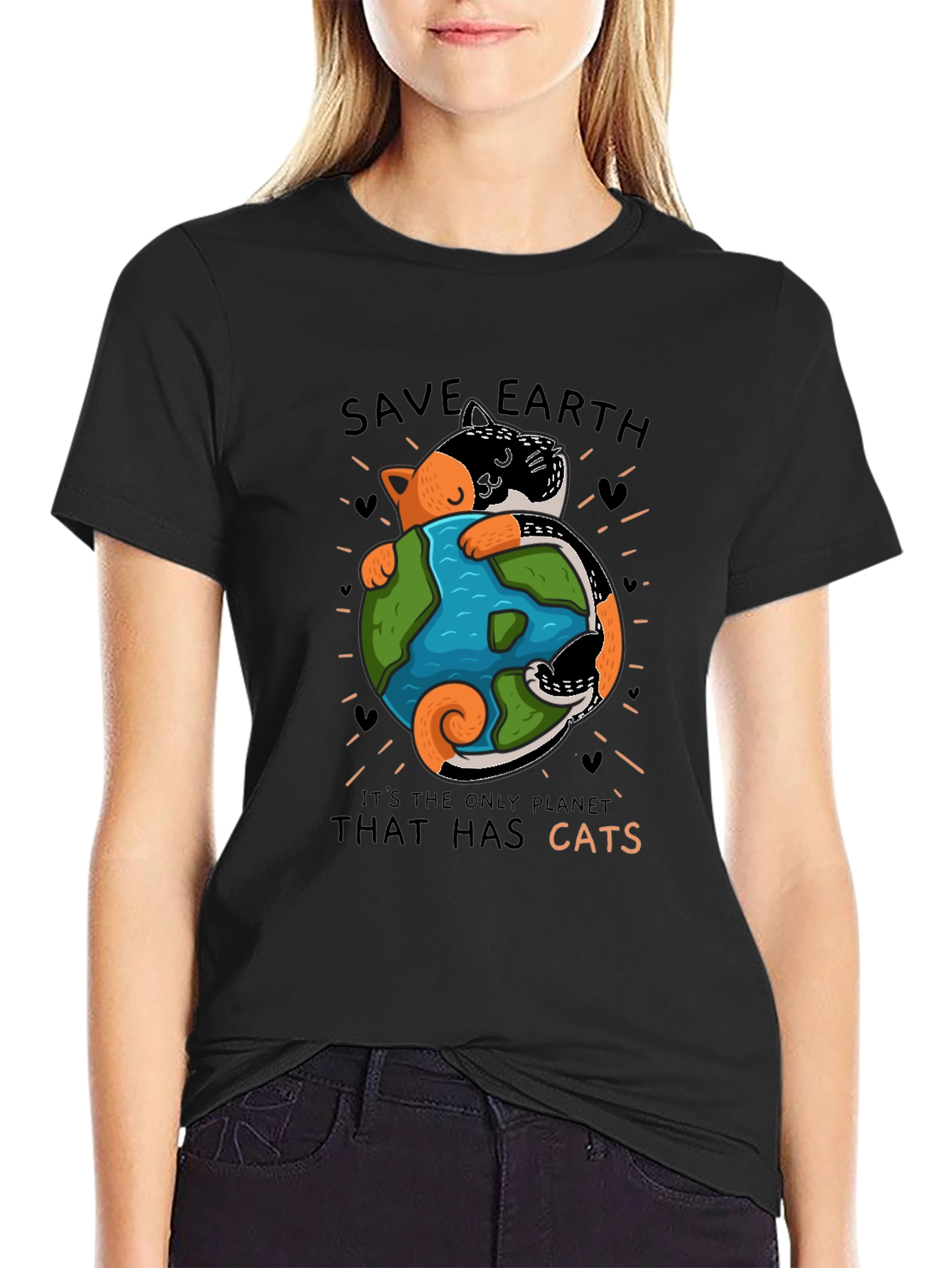 Save Earth Cats T-Shirt - Unique Graphic Tee