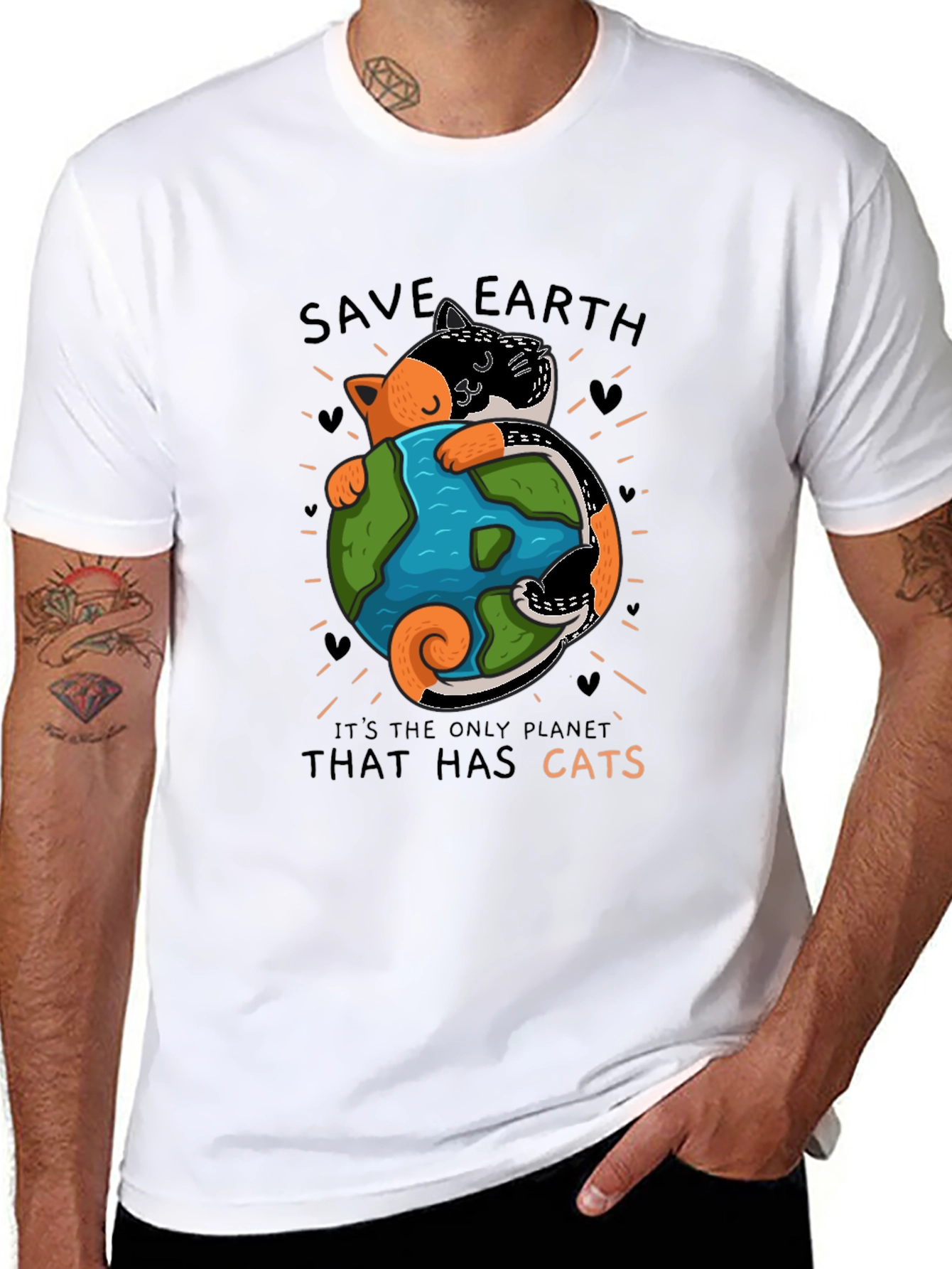 Save Earth Cats T-Shirt - Unique Graphic Tee