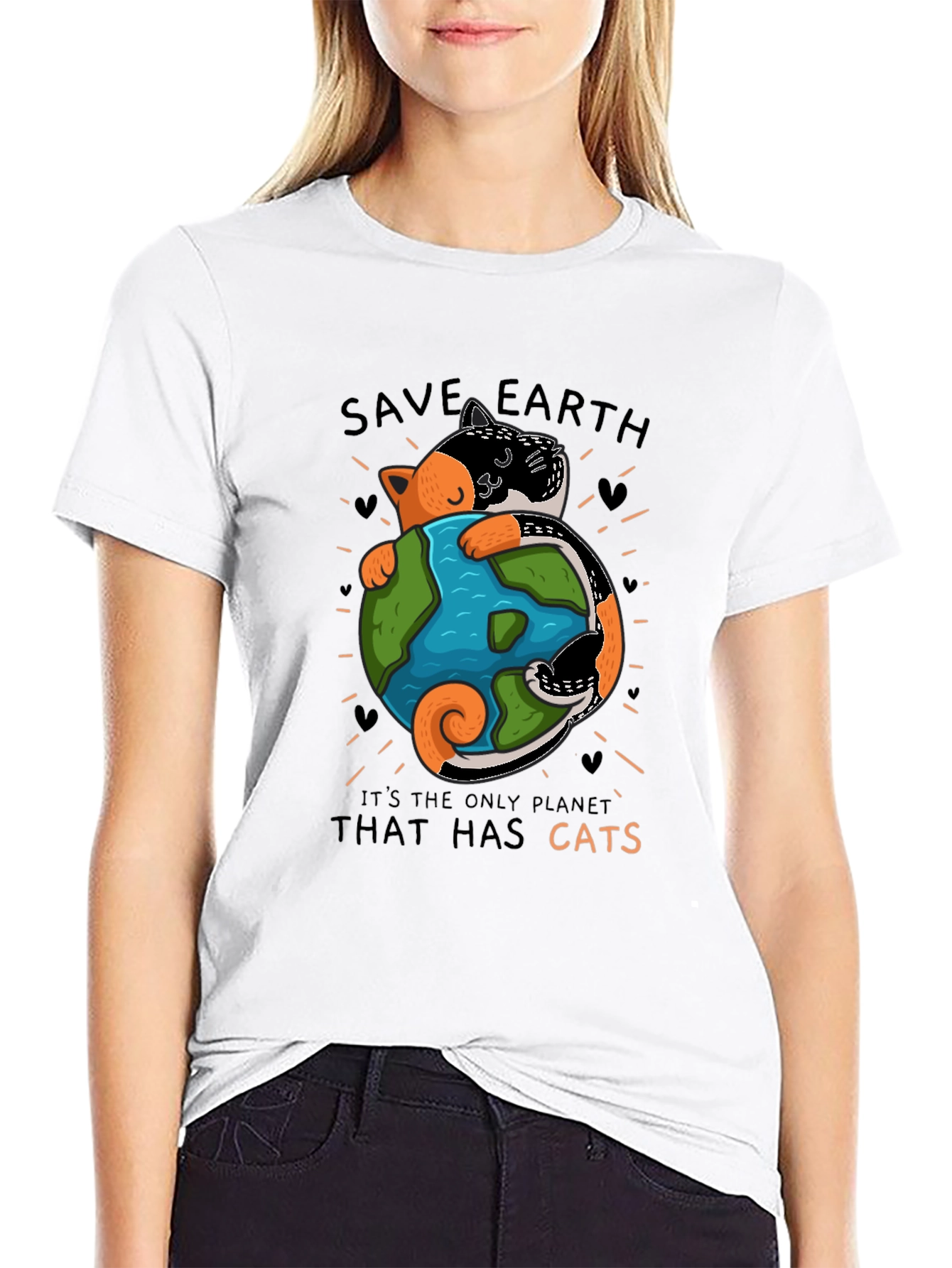 Save Earth Cats T-Shirt - Unique Graphic Tee