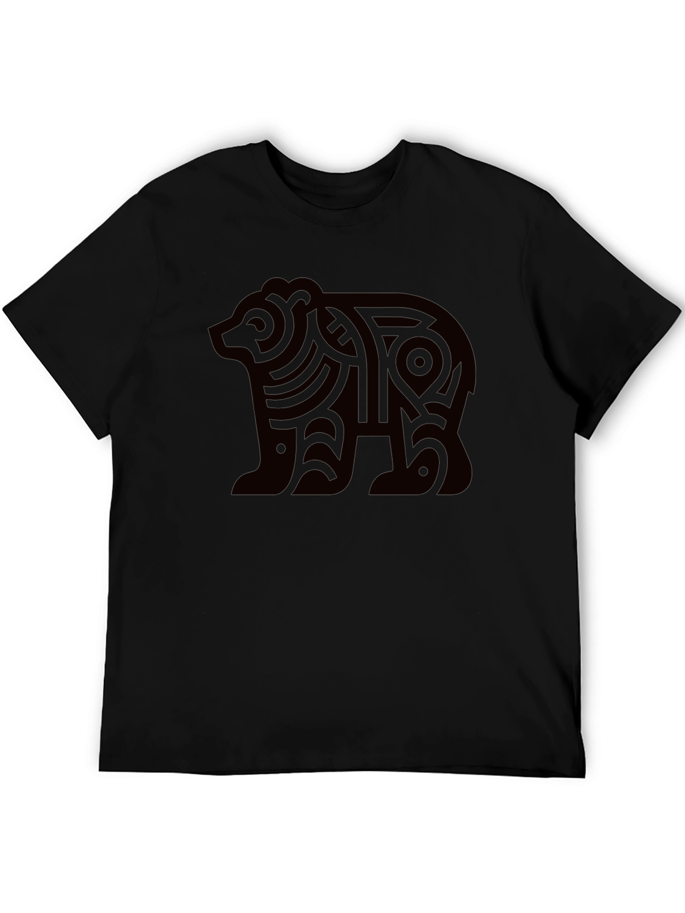 Tribal Bear Graphic Tee - Modern Black T-Shirt