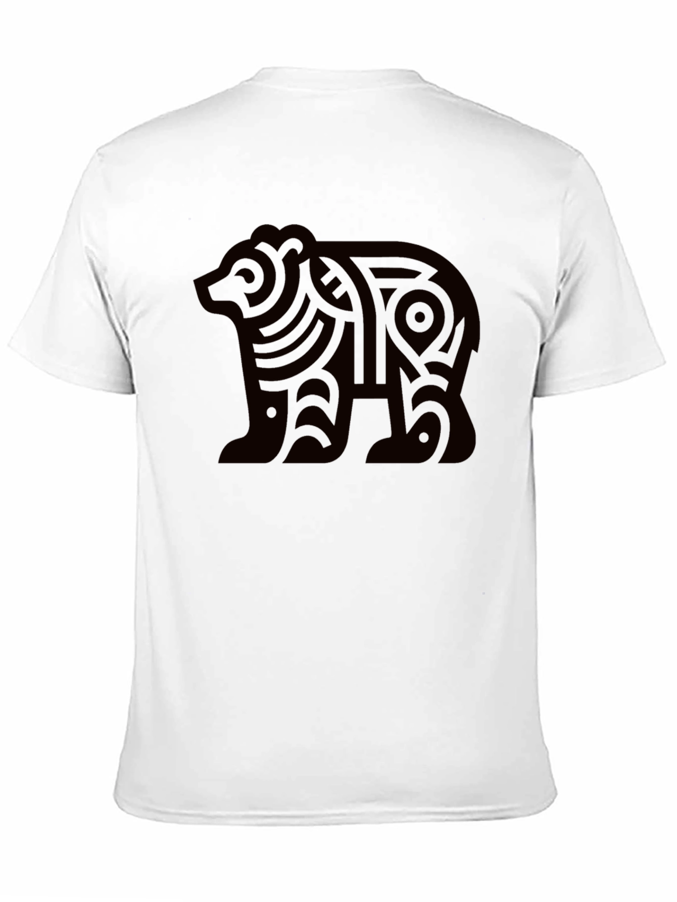 Tribal Bear Graphic Tee - Modern Black T-Shirt
