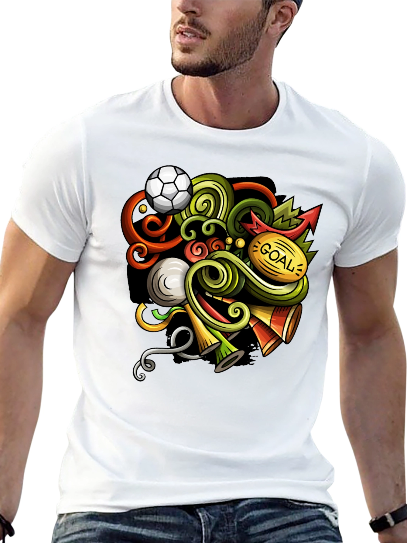 Soccer Doodle Graphic T-Shirt
