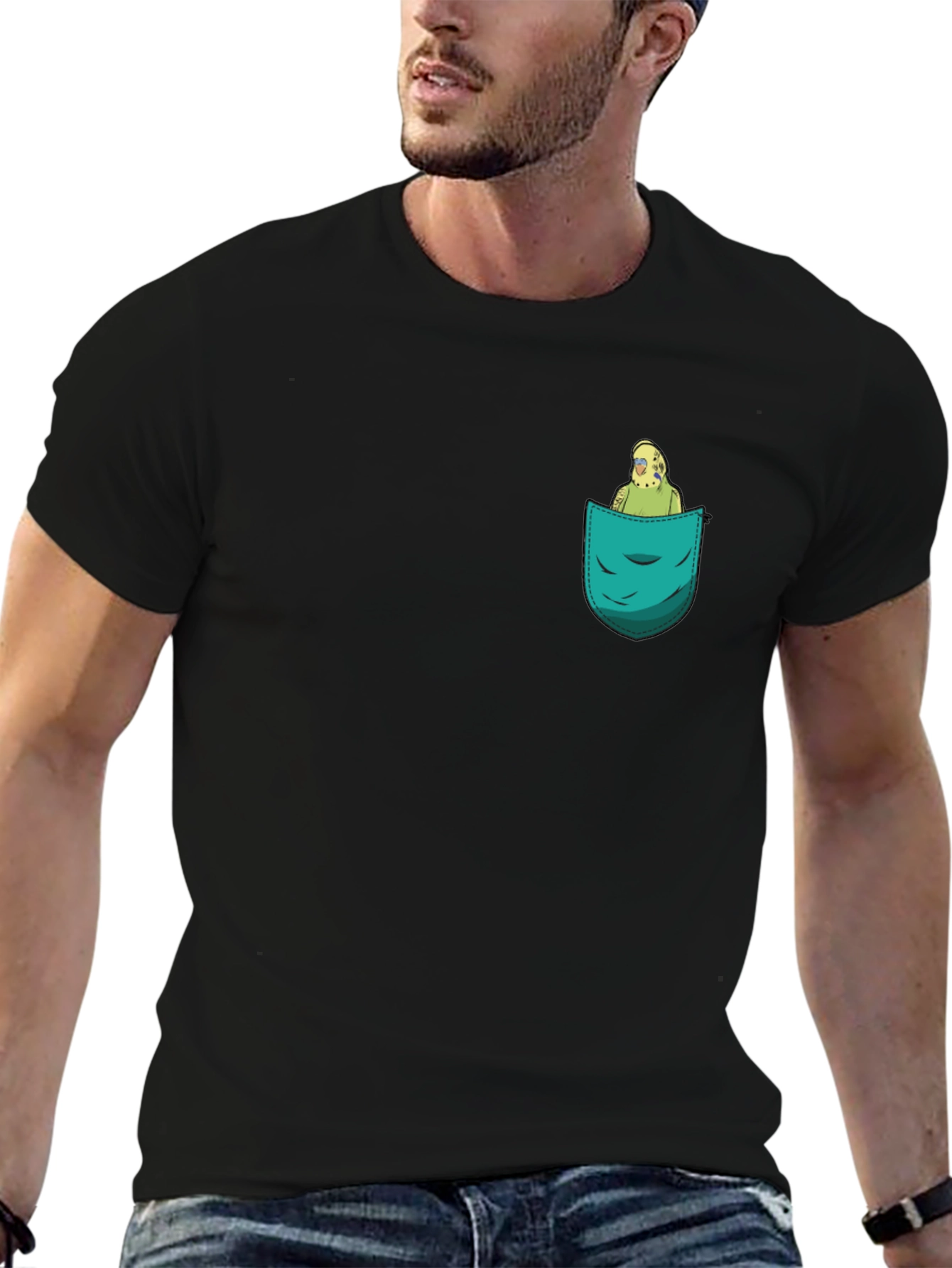 Pocket Parrot Graphic Tee - Quirky Comfort