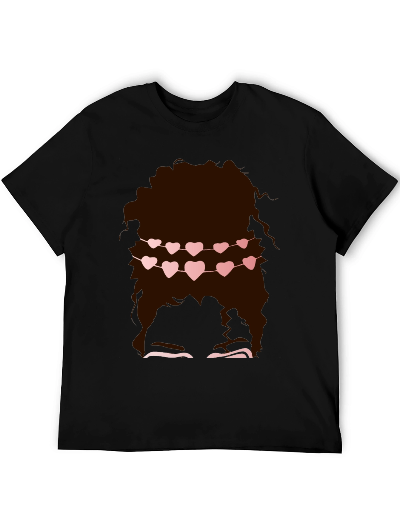Messy Bun Heart Garland Graphic Tee - Valentines Style