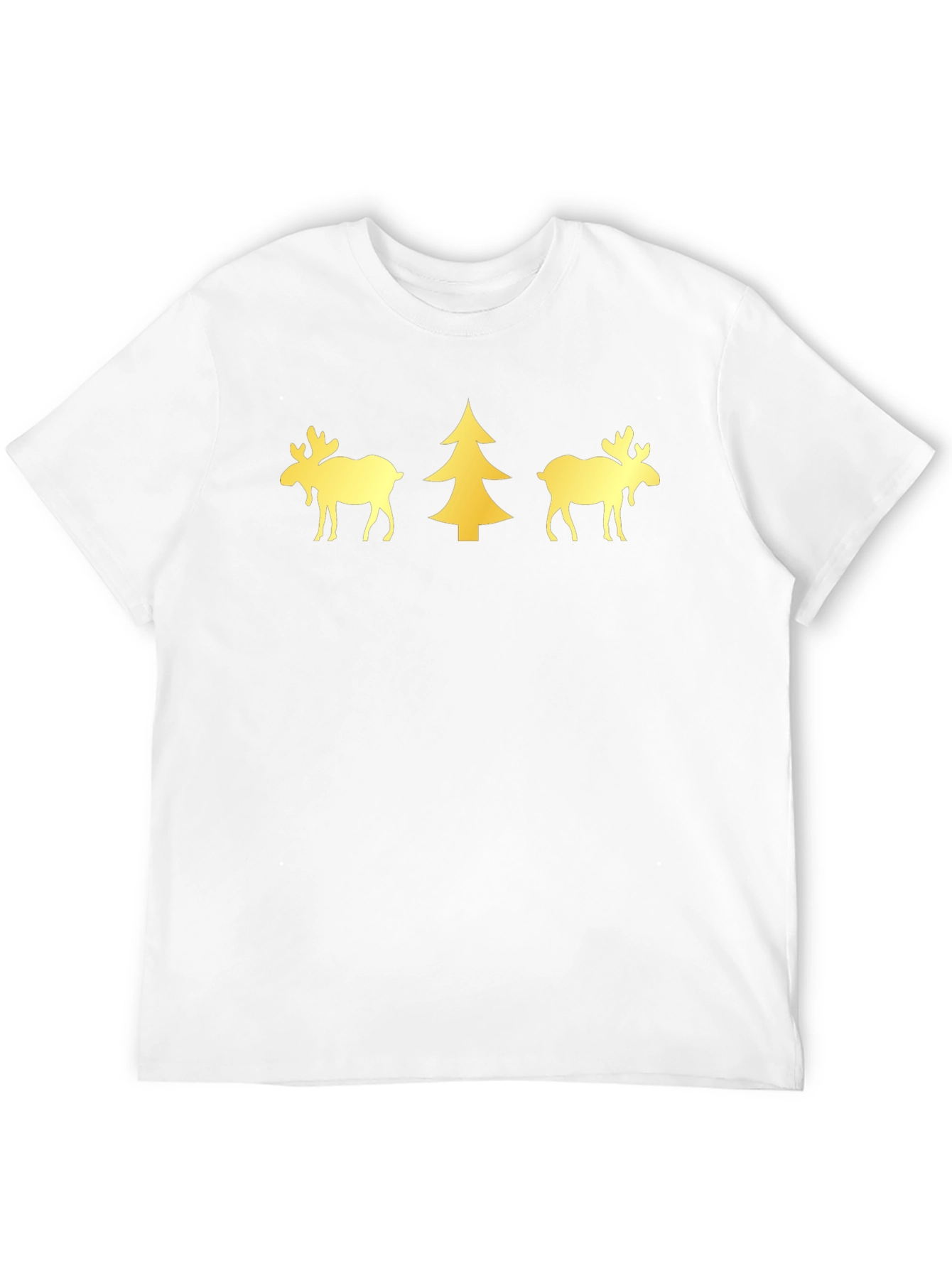 Festive Moose & Tree Graphic Tee - Black
