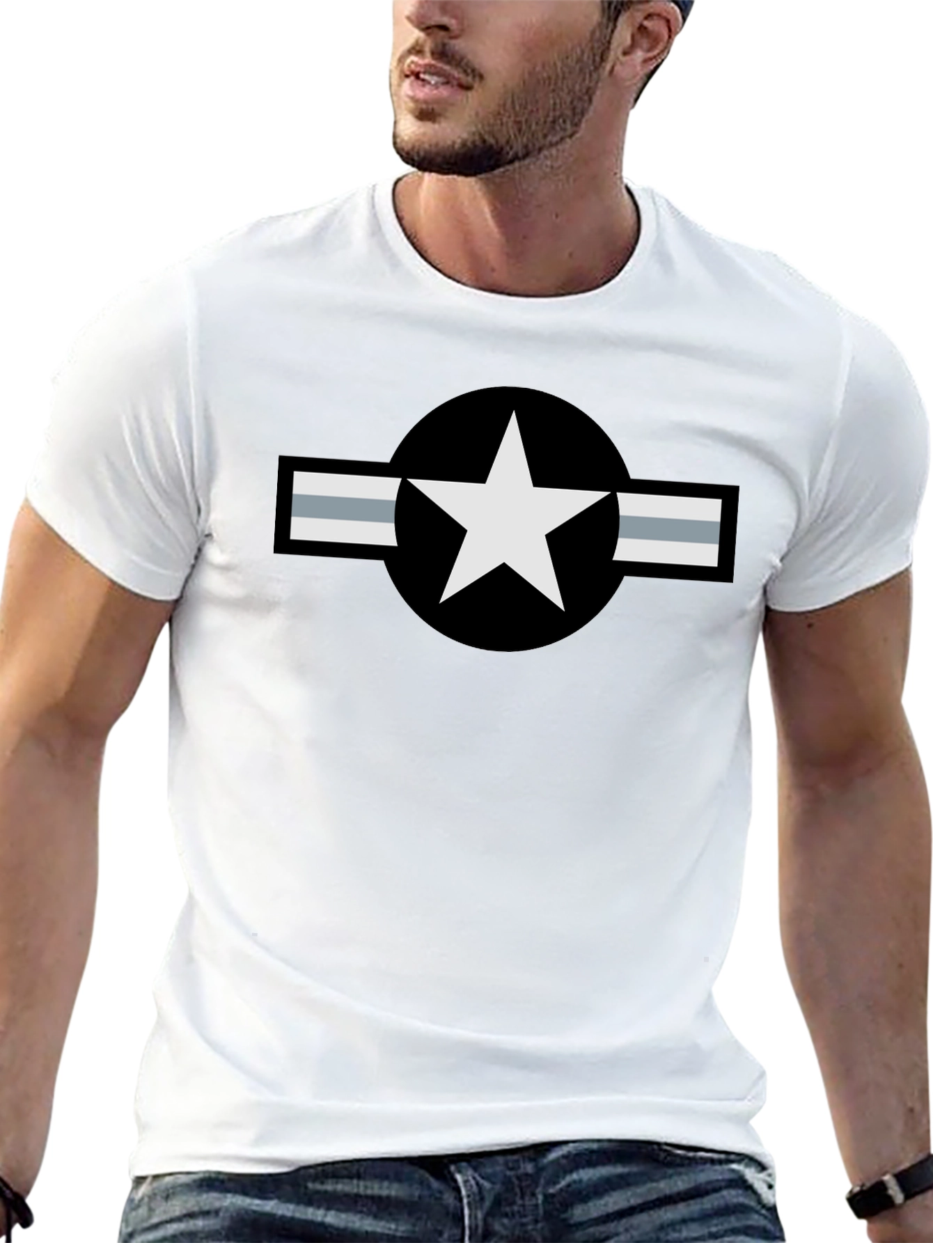 Military Star Logo Black T-Shirt