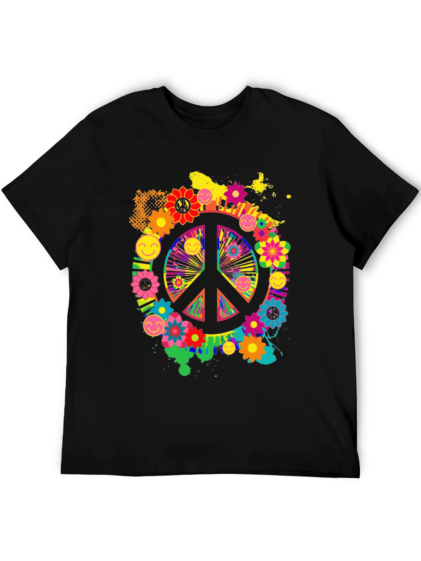 Groovy Peace Sign Graphic Tee - Retro Style