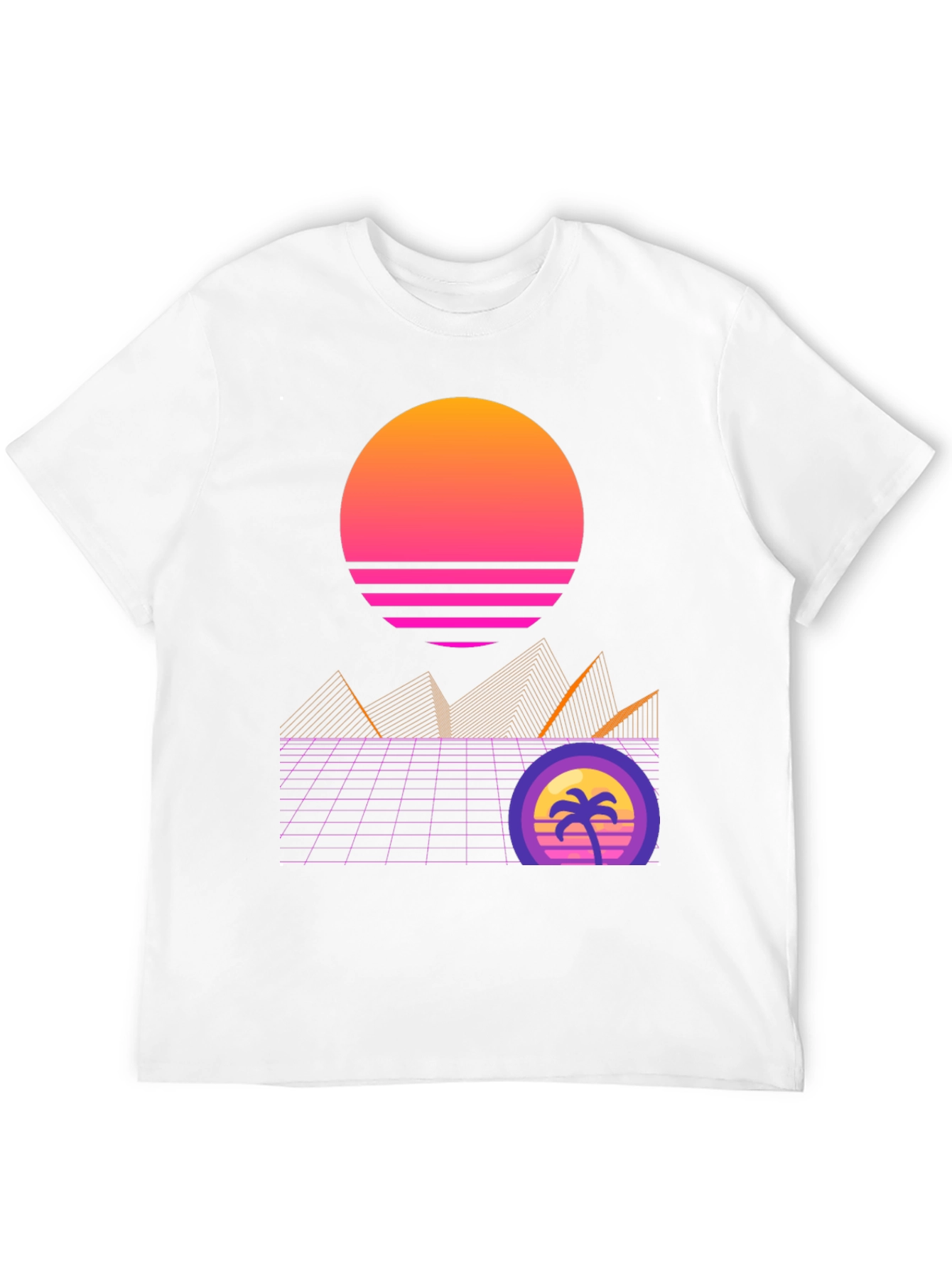 Retro Sunset Graphic T-Shirt - Black