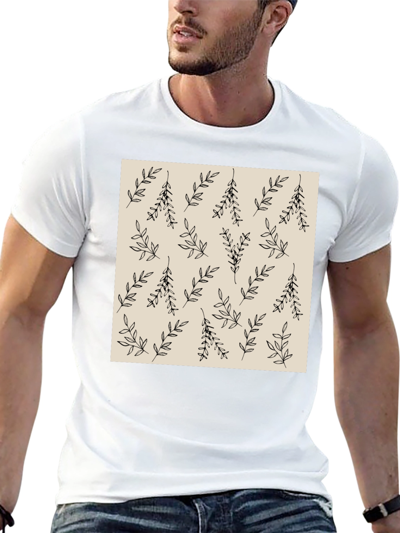 Botanical Print Crew Neck T-Shirt