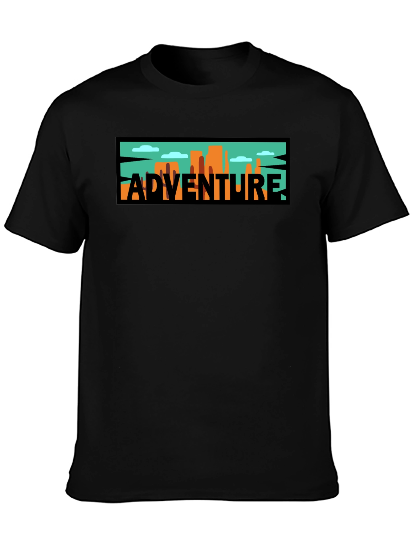 Adventure Graphic Tee - Black Cotton Blend
