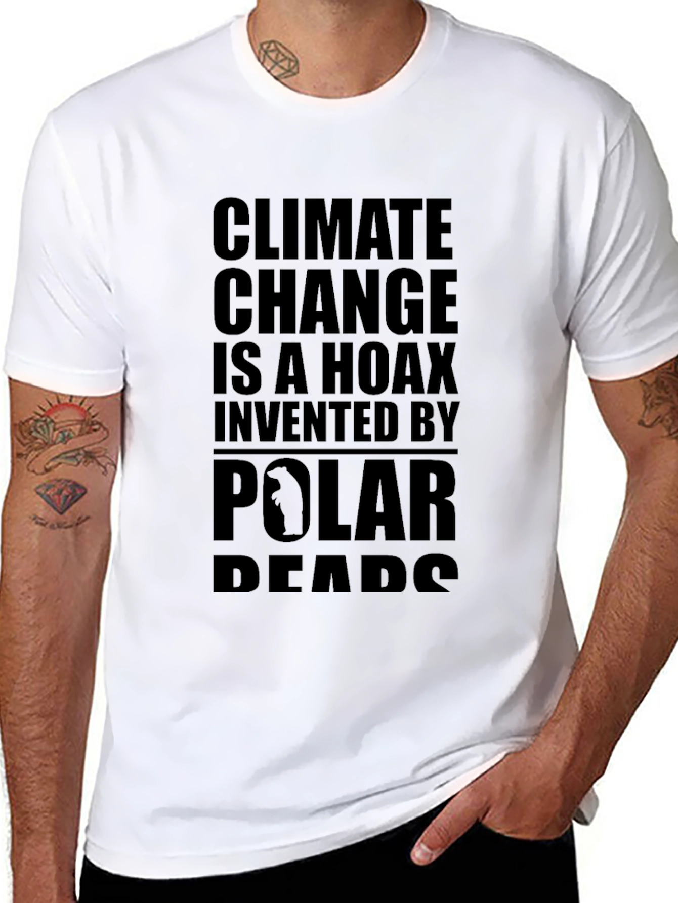 Climate Change Hoax Graphic Tee - Black Cotton T-Shirt