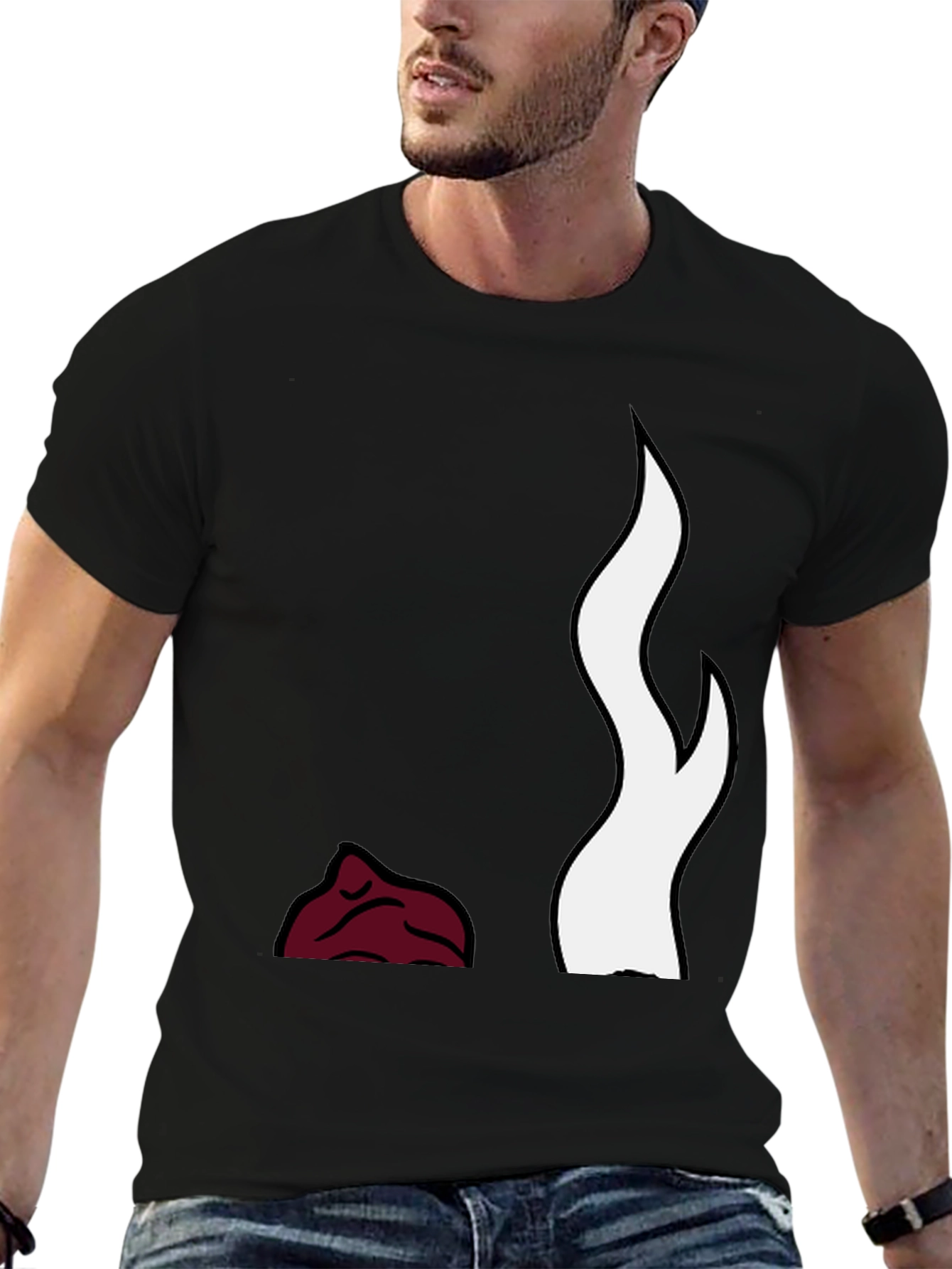 Flame Design Black T-Shirt