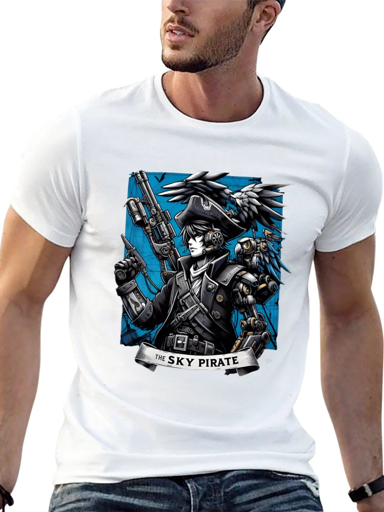 Sky Pirate Graphic T-Shirt - Steampunk Style