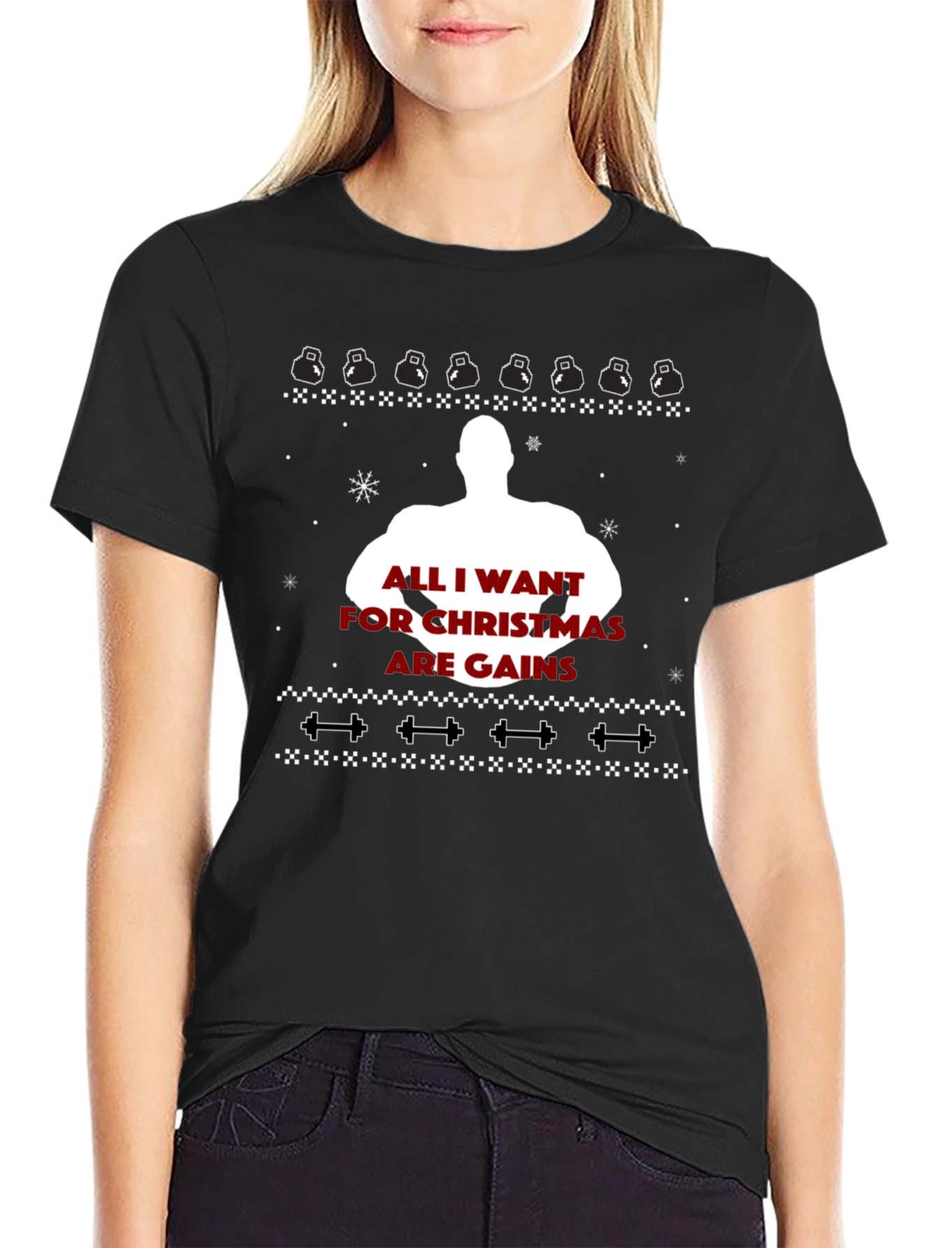 Gains Christmas Ugly Sweater Graphic Tee