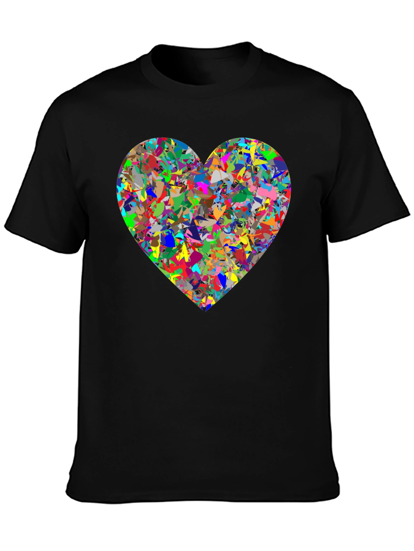Abstract Heart Graphic Black T-Shirt