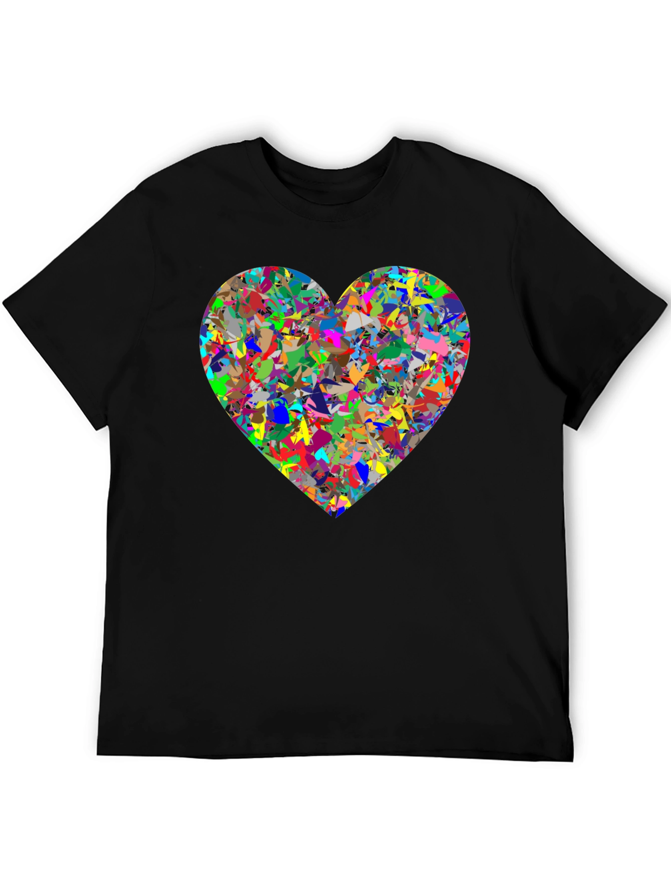 Abstract Heart Graphic Black T-Shirt