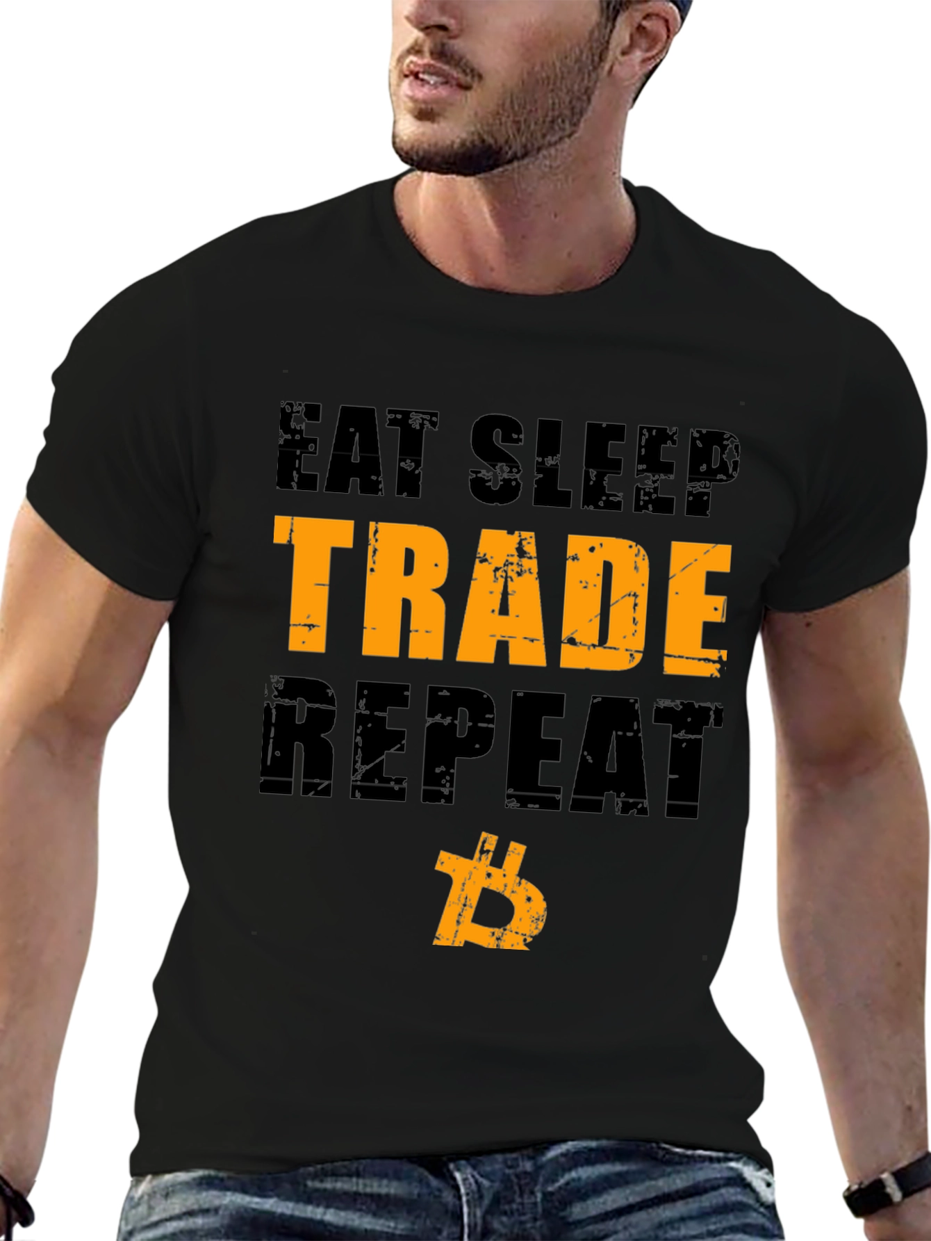Eat Sleep Trade Repeat Bitcoin Crypto T-Shirt