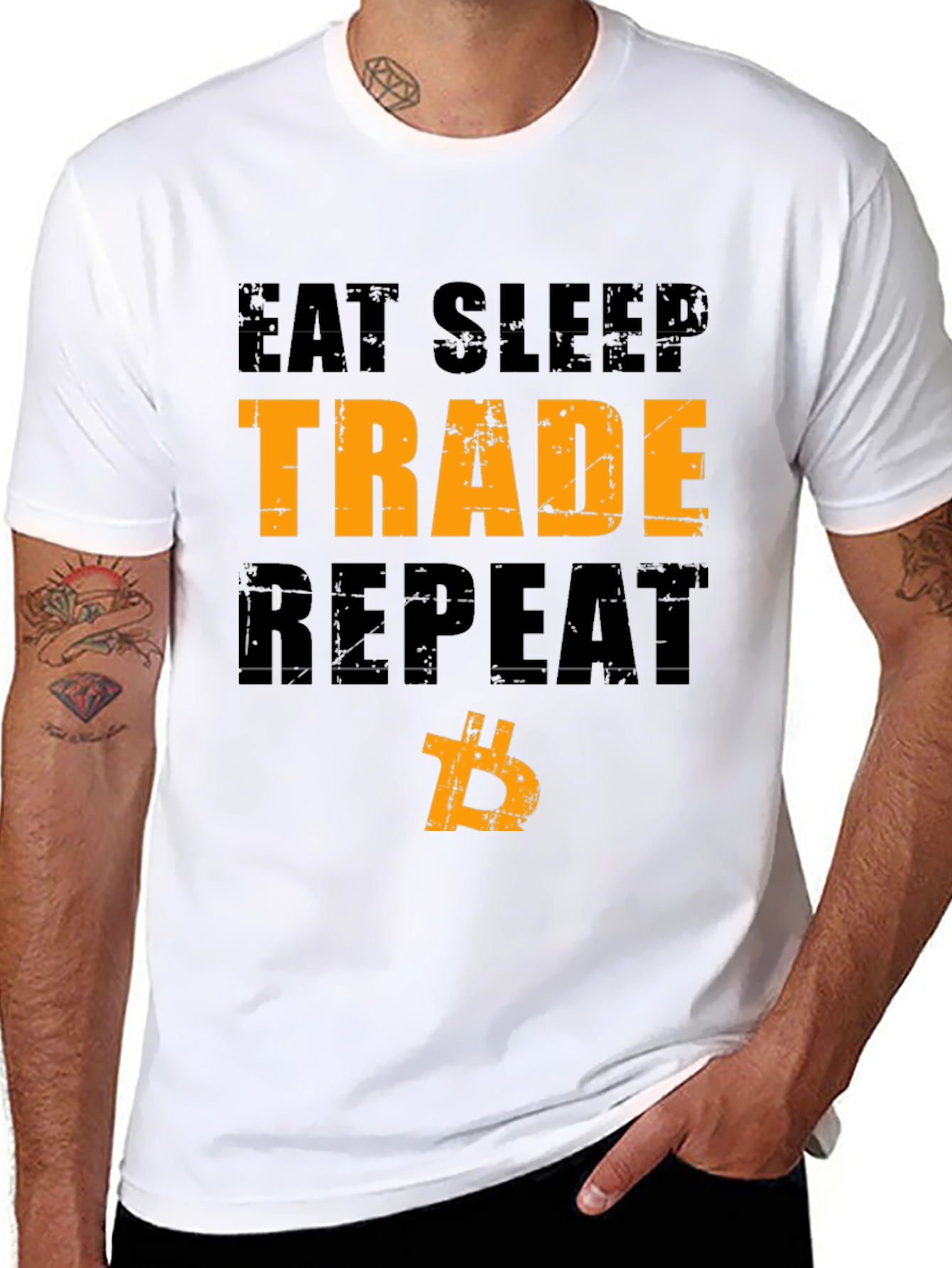 Eat Sleep Trade Repeat Bitcoin Crypto T-Shirt