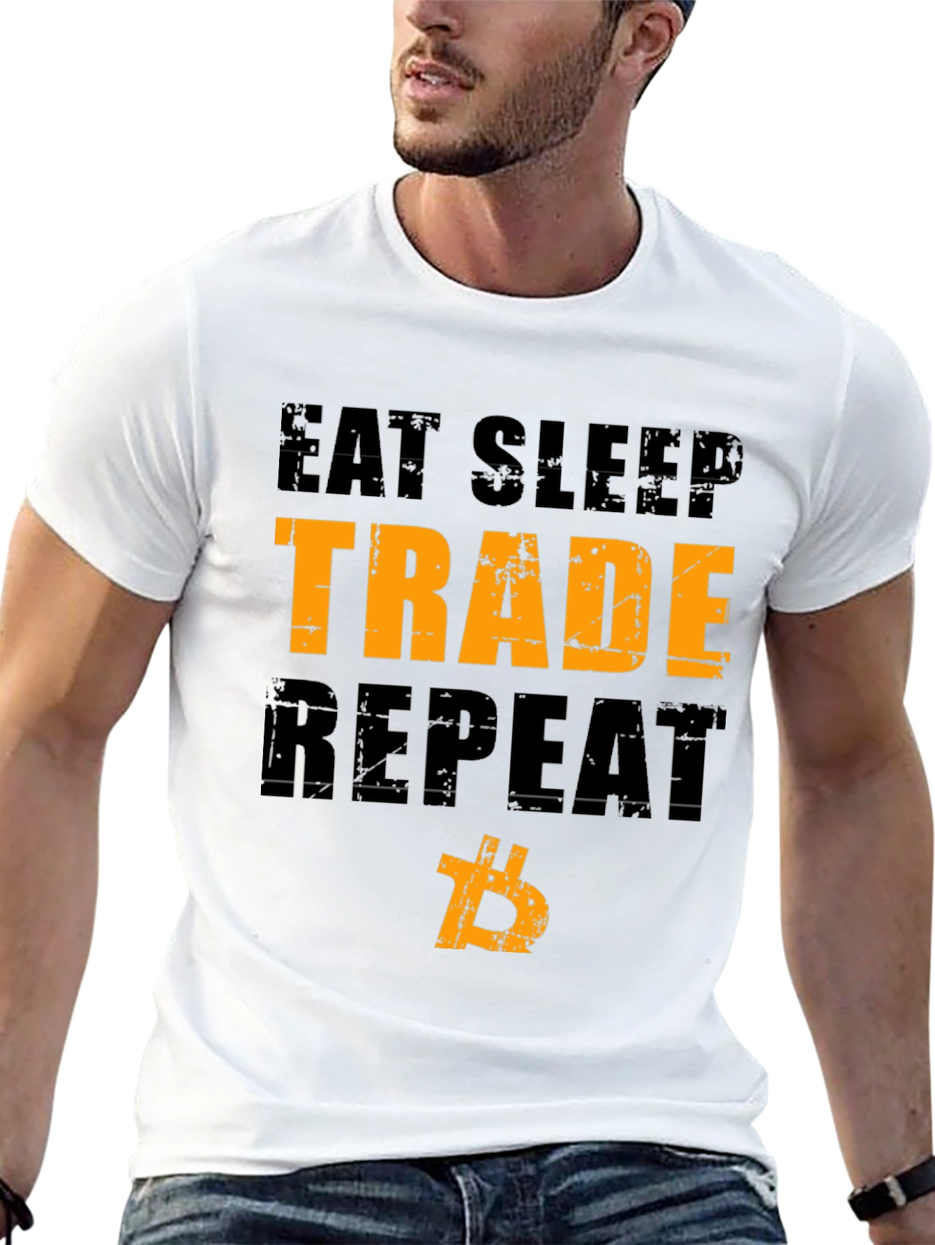 Eat Sleep Trade Repeat Bitcoin Crypto T-Shirt