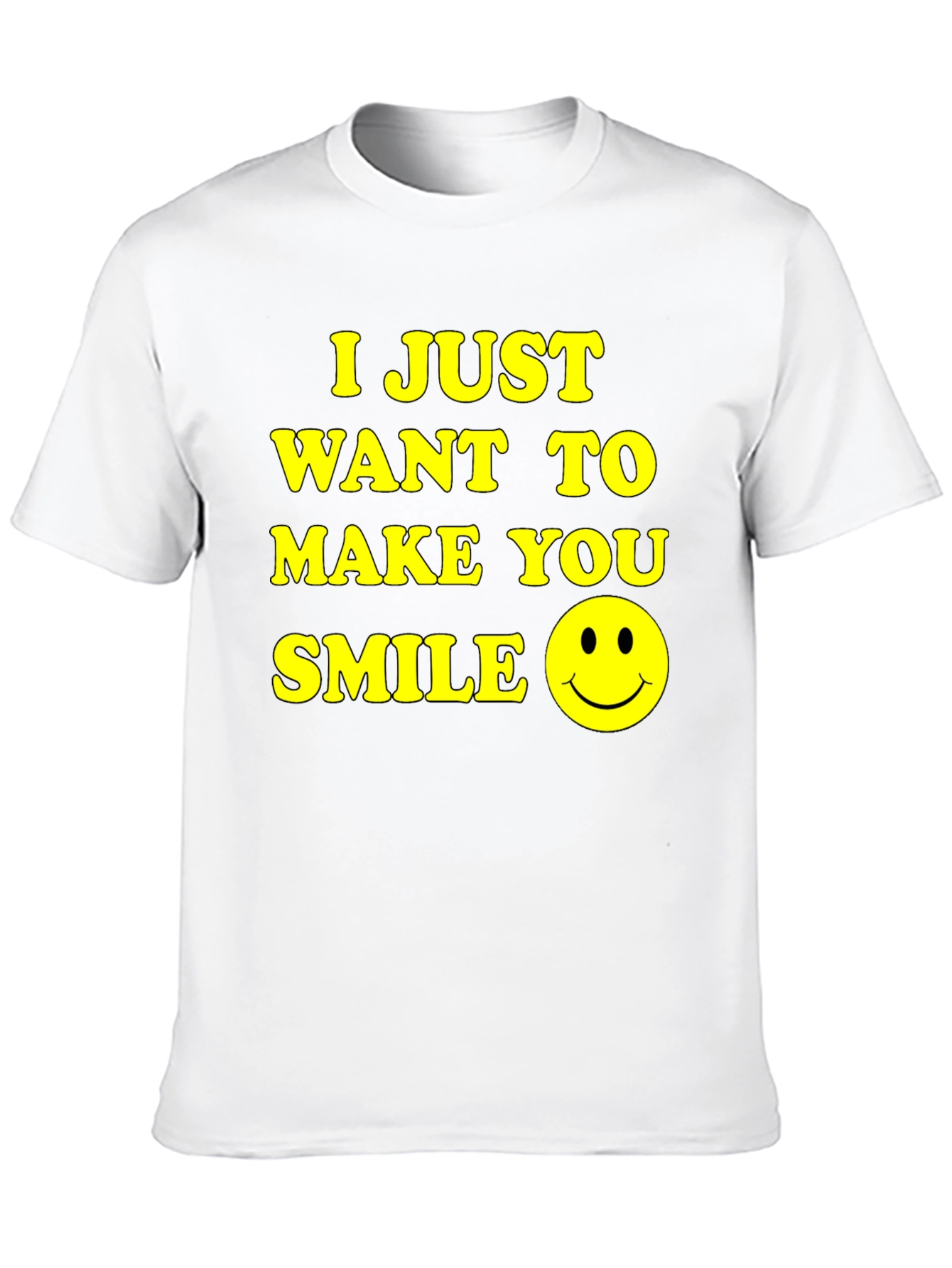 Make You Smile Graphic Tee - Black Cotton T-Shirt