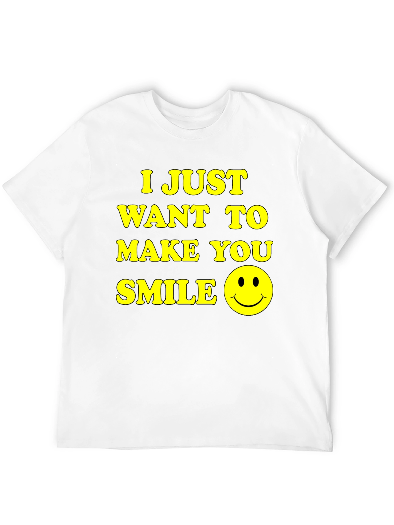 Make You Smile Graphic Tee - Black Cotton T-Shirt