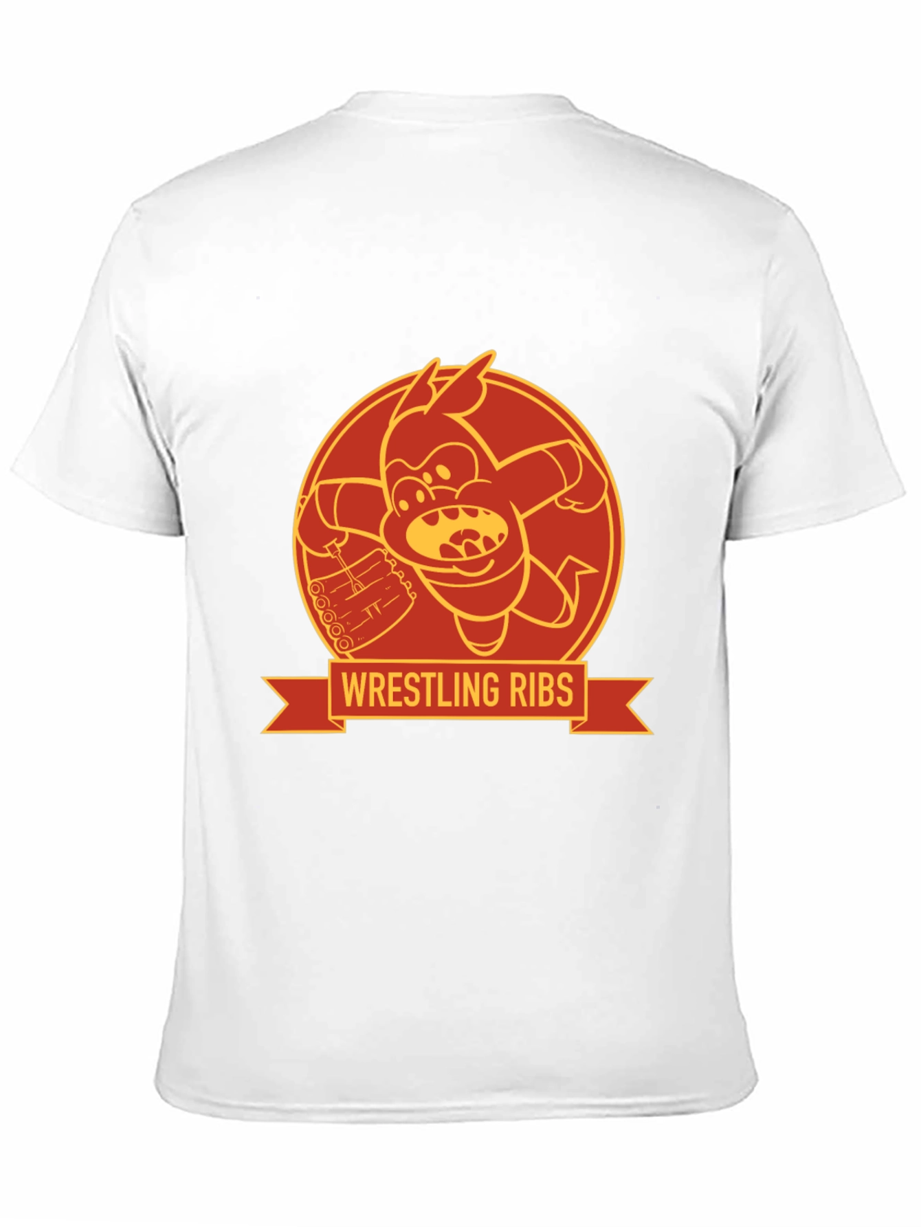 Wrestling Ribs Funny Cartoon Graphic Tee