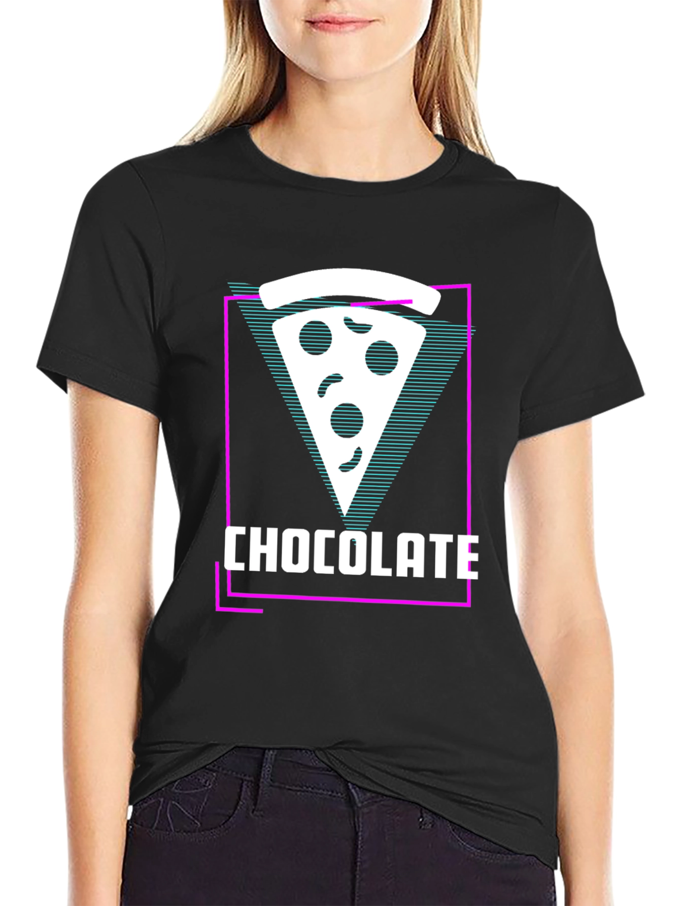Chocolate Pizza Slice Graphic Tee - Unique Style