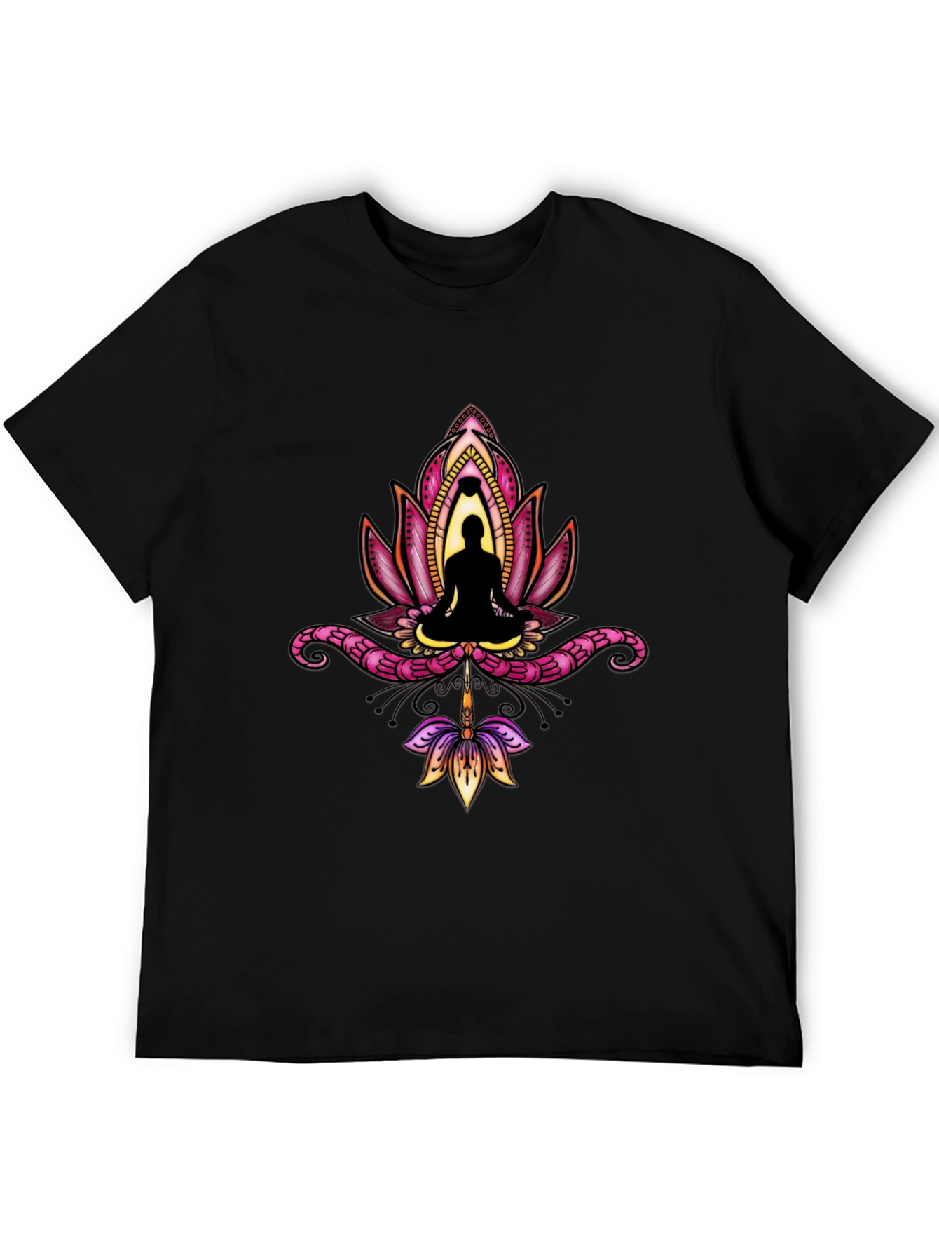 Lotus Buddha Graphic Tee - Black T-Shirt