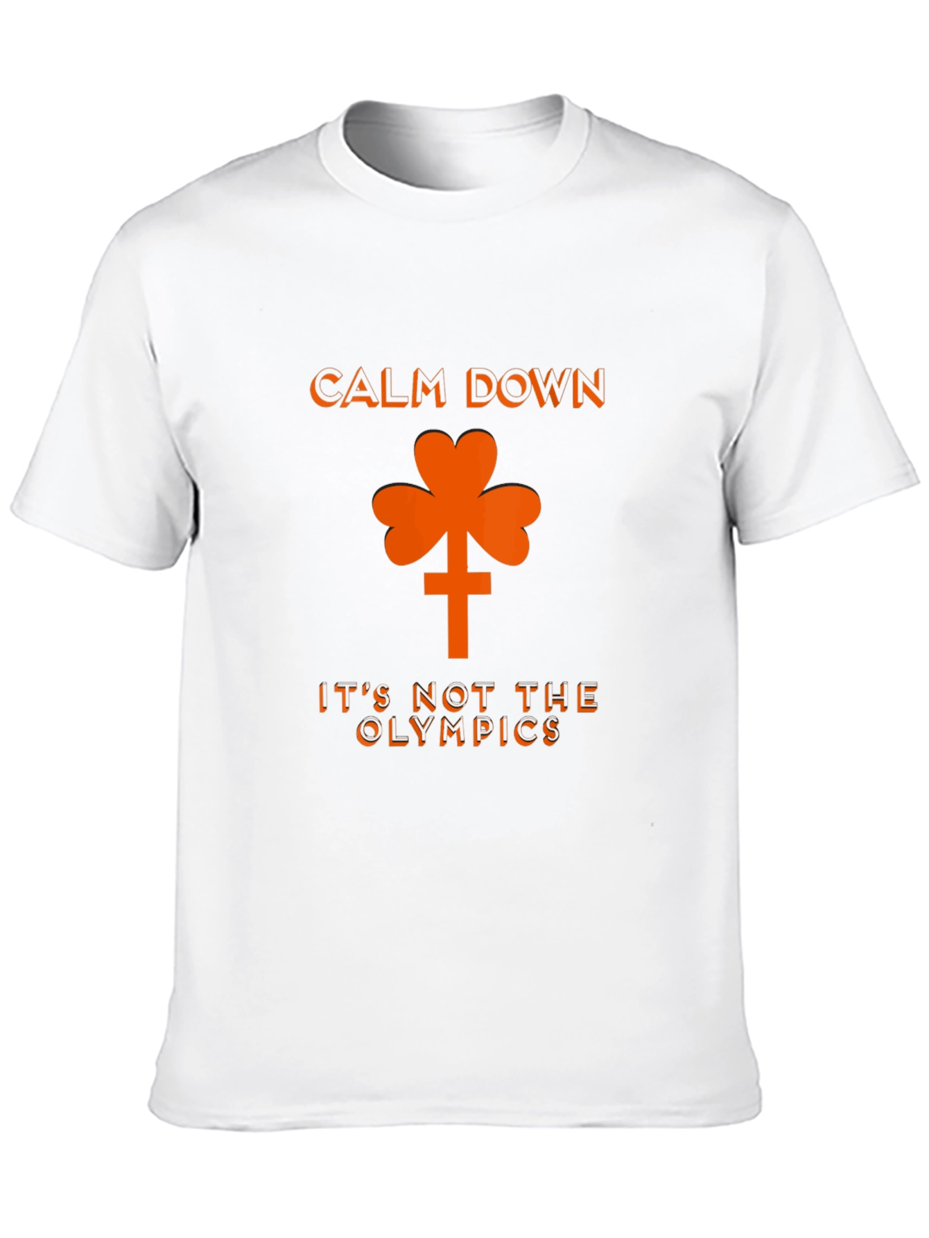 Calm Down Shamrock Novelty Graphic T-Shirt